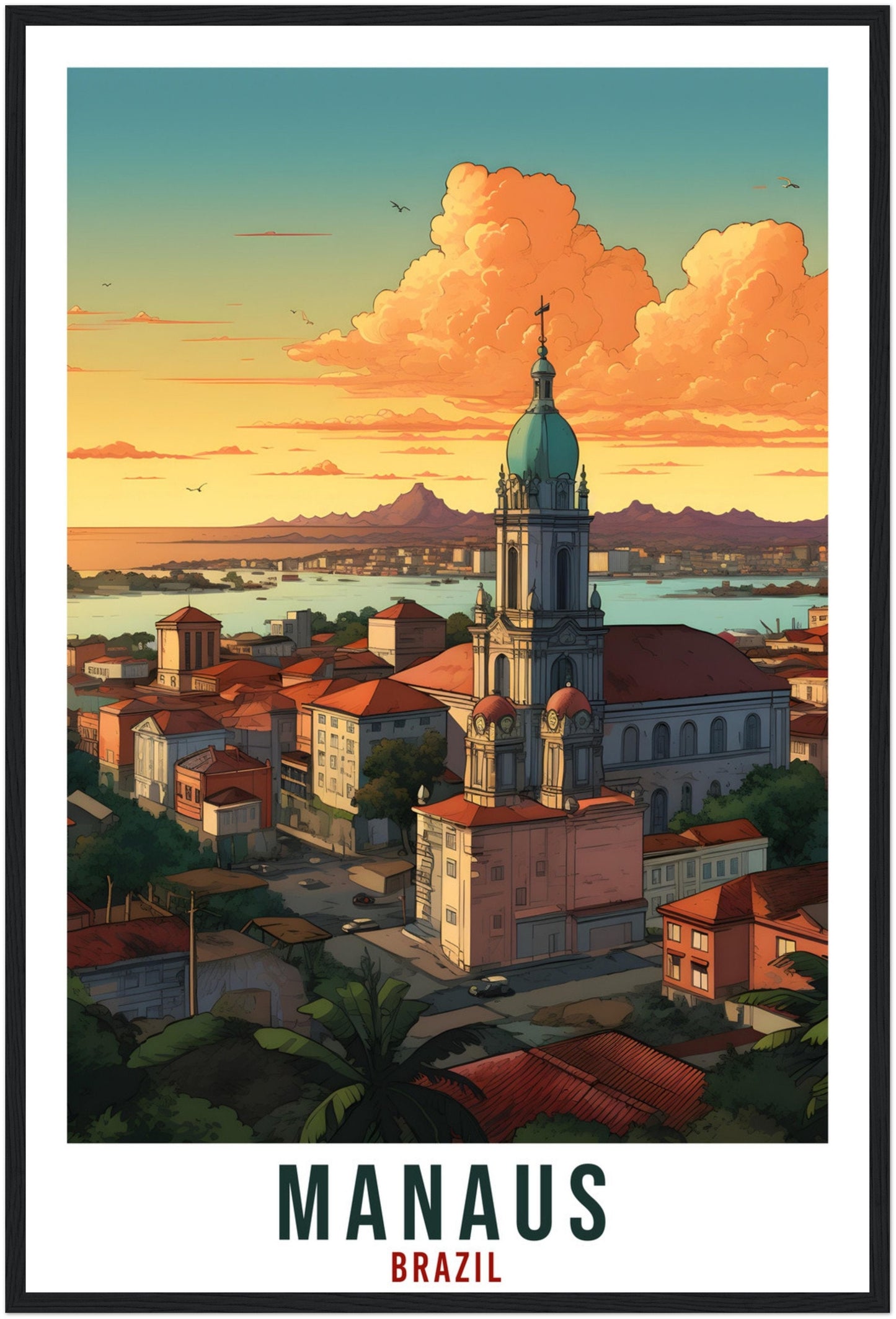 Manaus Travel Print Wall Art Manaus Brazil Wall Hanging Artwork Manaus Art Gifts Manaus Travel Poster Brazil Home Decor Art Lovers Gift
