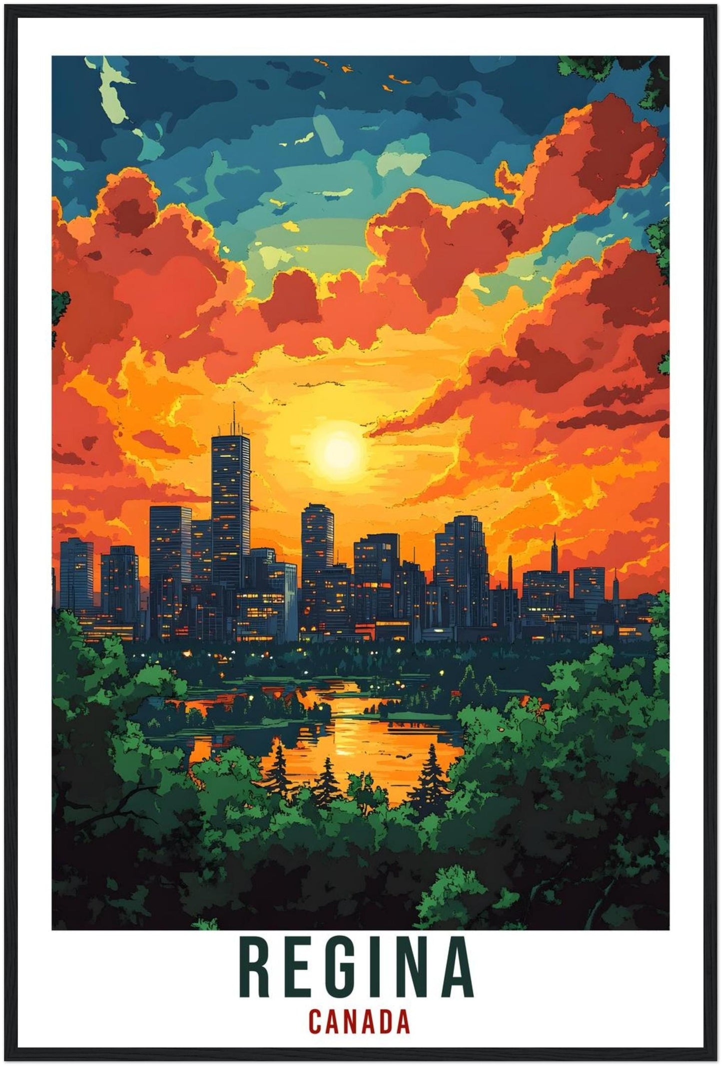 Regina Travel Print Canada Home Decor Regina Wall Art Gift Wall Hanging Art Lover Regina Canadian Artwork Travel Poster Saskatchewan Art