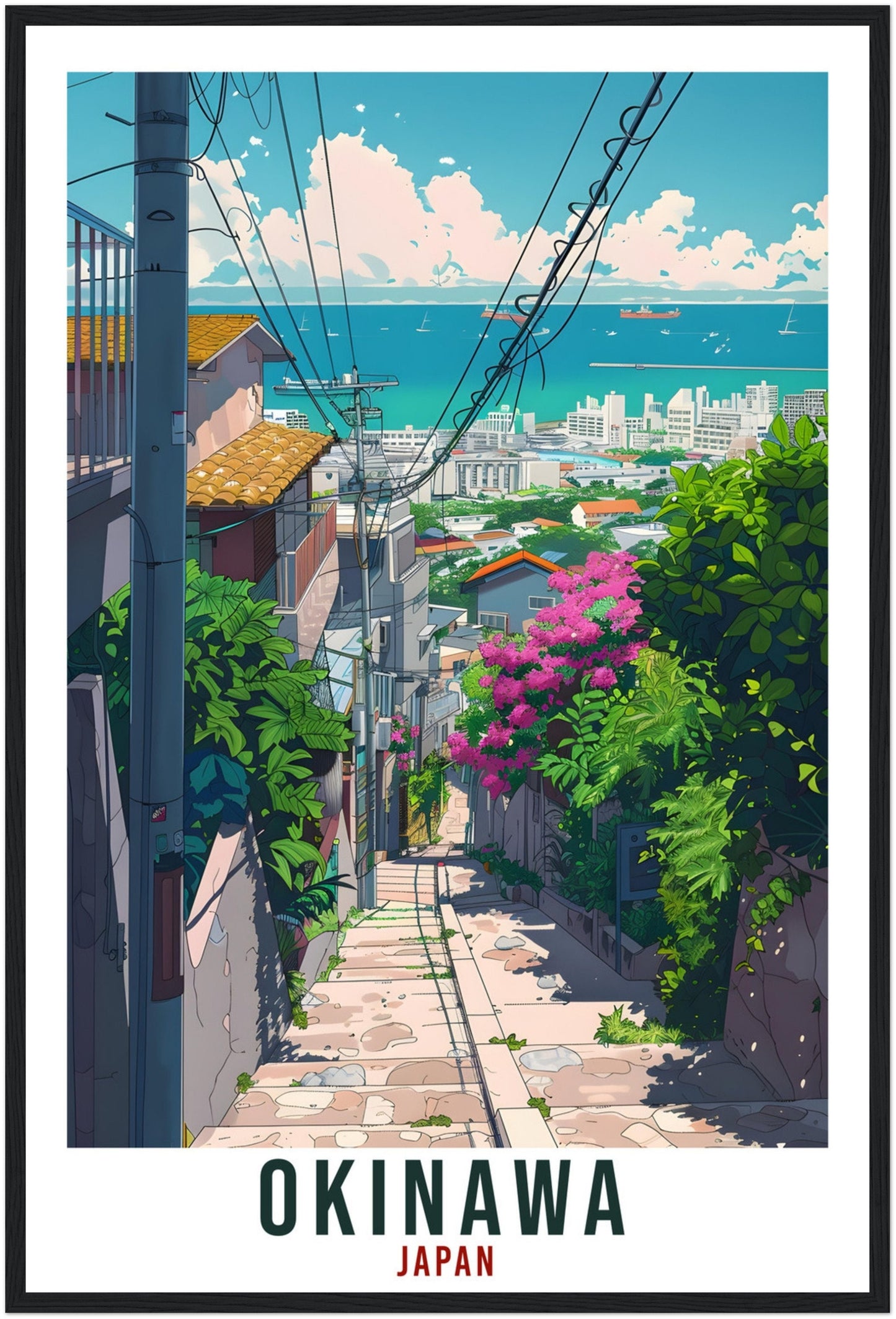 Okinawa Travel Print Japan Home Decoration Wall Art Gift Wall Hanging Art Lover Japanese Artwork Japan Okinawa Travel Poster City Print