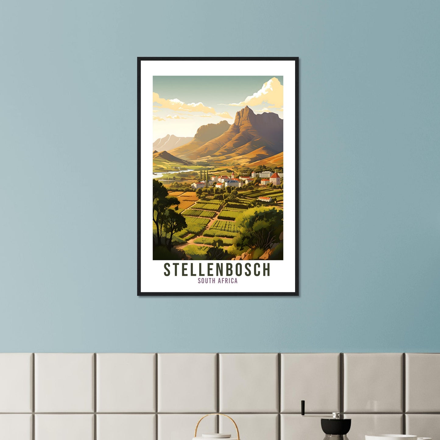 Stellenbosch Travel Print South Africa Home Decor Stellenbosch Wall Hanging Stellenbosch Artwork Gift Stellenbosch Travel Poster Artwork