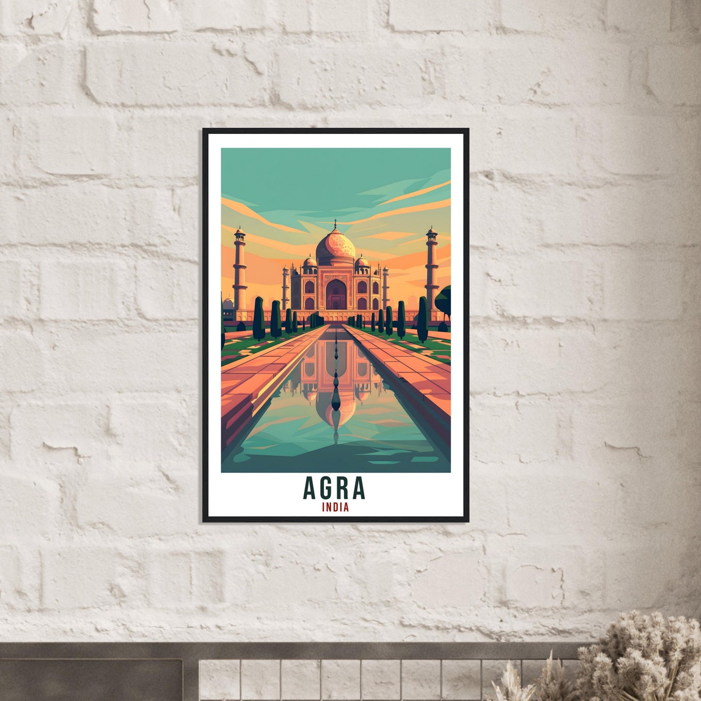 Agra Taj Mahal Travel Print India Home Decoration Wall Art Gift Wall Hanging Art Lover Indian Artwork India Agra Taj Mahal Travel Poster