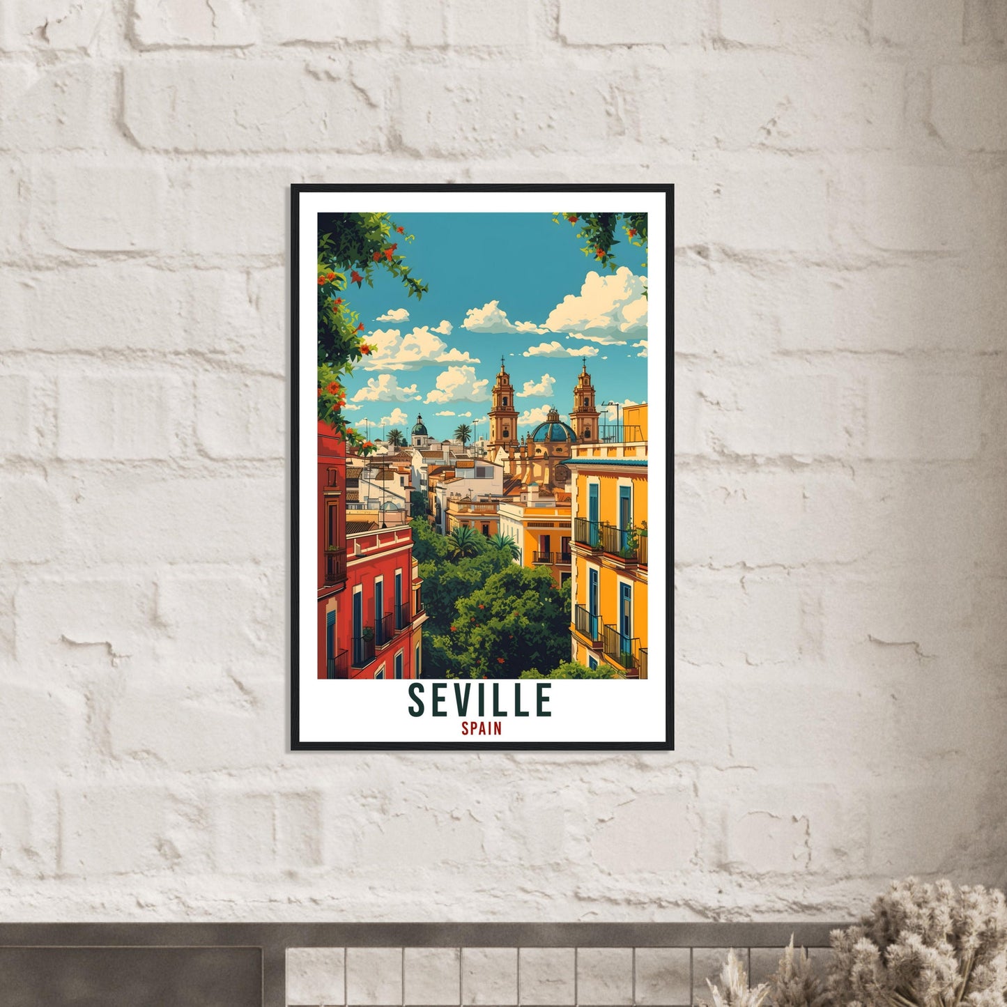 Seville Travel Print Spain Home Decoration Seville Spanish City Wall Art Gift Wall Hanging Art Lover Spain Artwork Seville Travel Poster