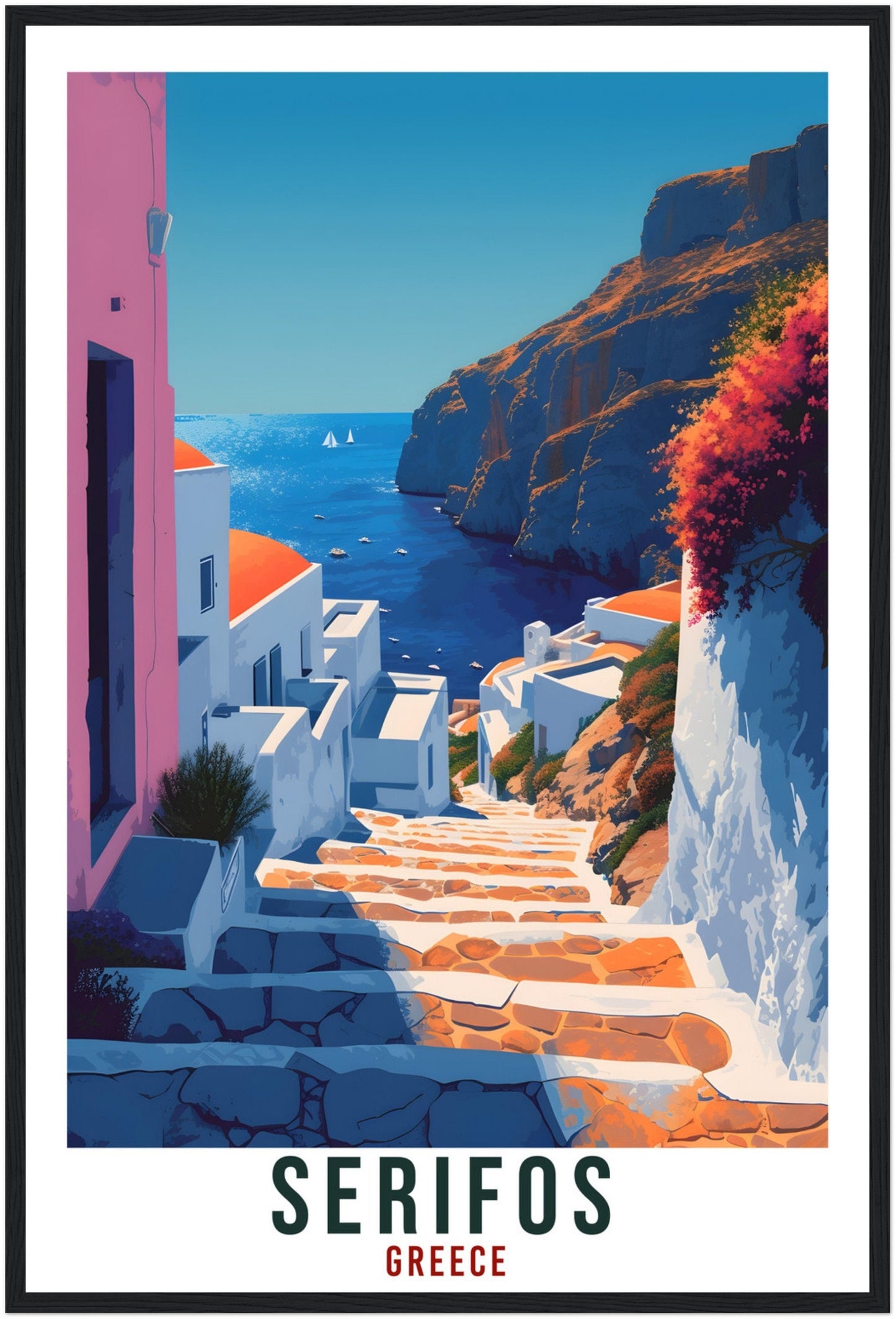 Serifos Travel Print Greece Home Decoration Serifos Greek Island Wall Art Gift Wall Hanging Art Lover Greece Artwork Serifos Travel Poster