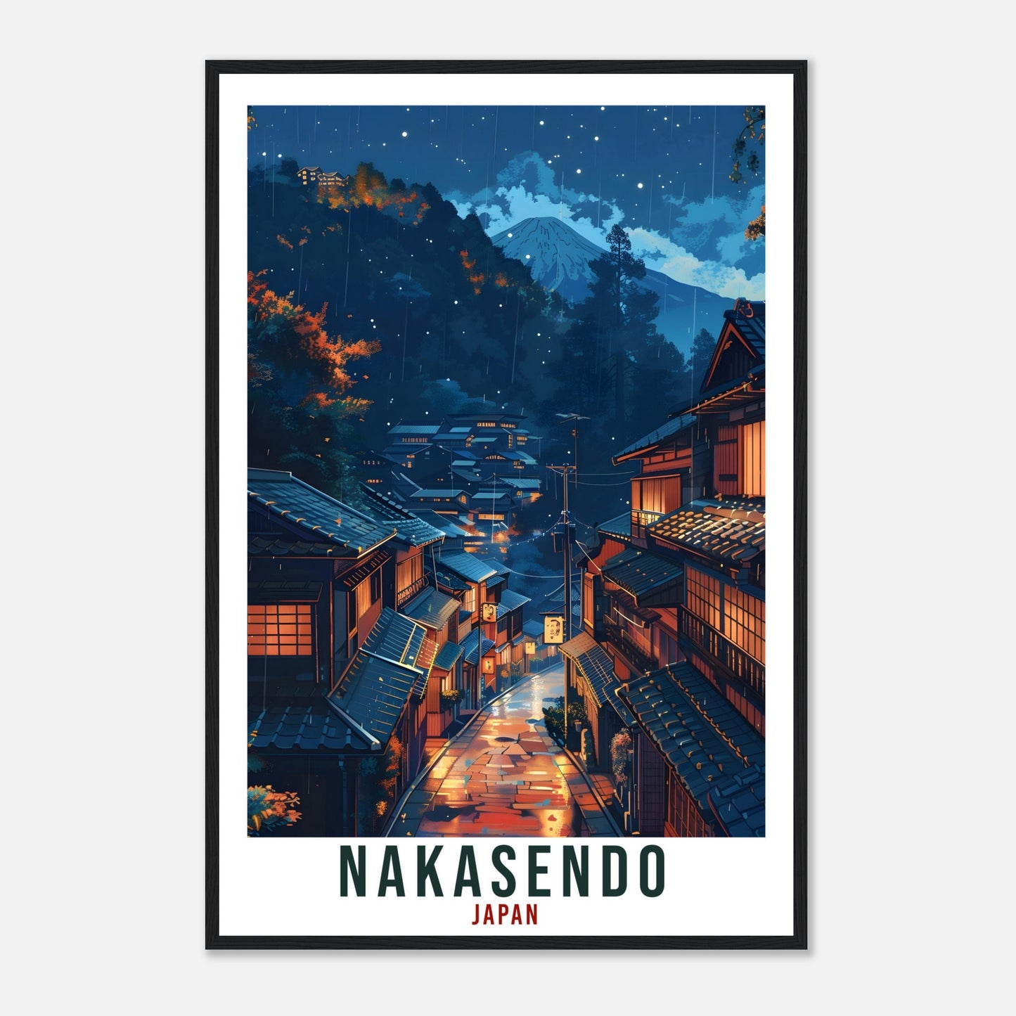 Nakasendo Travel Print Japan Home Decoration Wall Art Gift Wall Hanging Art Lover Japanese Artwork Japan Nakasendo Travel Poster Cityscape