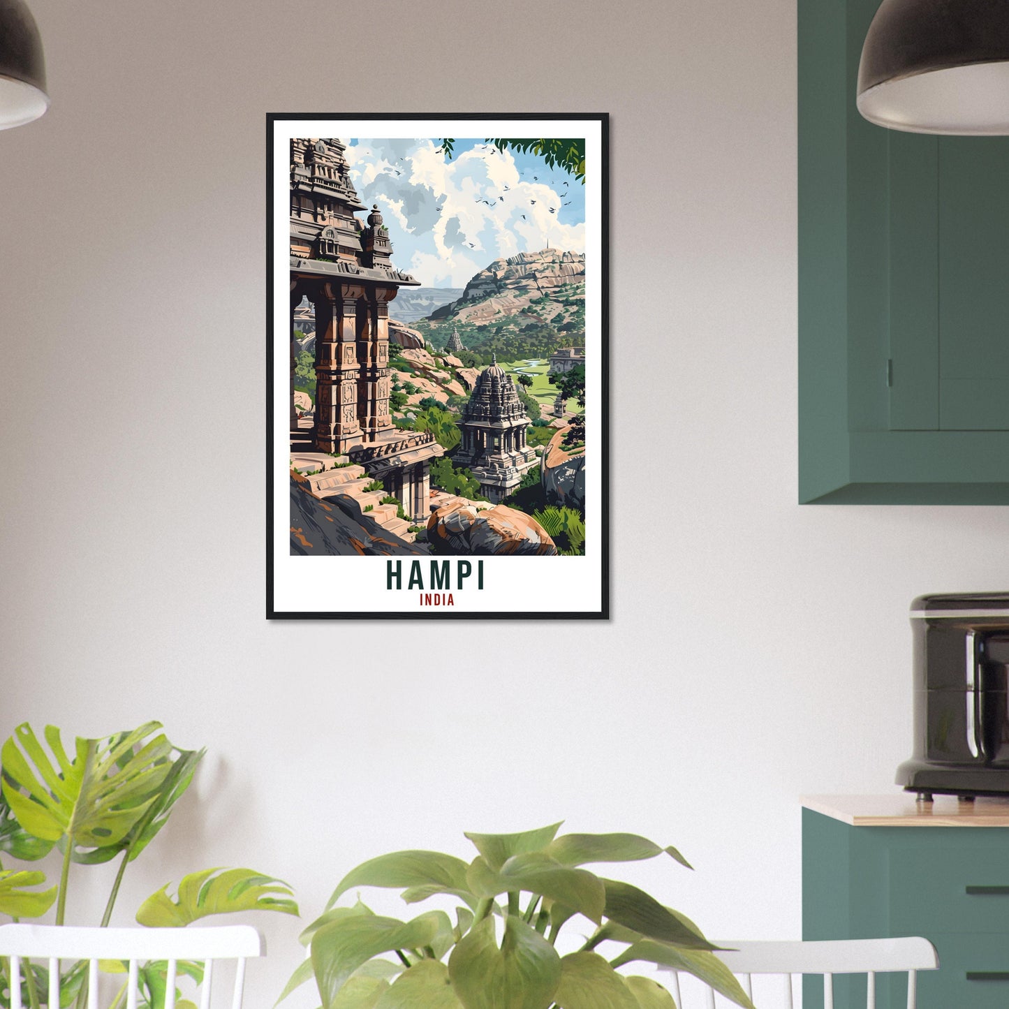 Hampi Travel Print India Home Decoration Wall Art Gift Wall Hanging Art Lover Indian Artwork India Hampi Travel Poster Hampi Indian Gift
