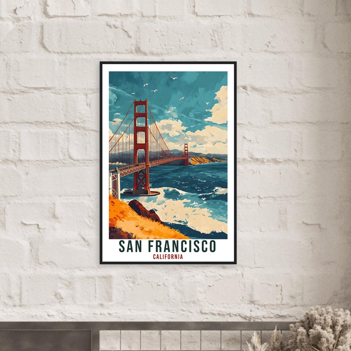 San Francisco Golden Gate Bridge Travel Print California Home Decor Wall Art Gift Wall Hanging Art Lover United States Artwork Travel Art