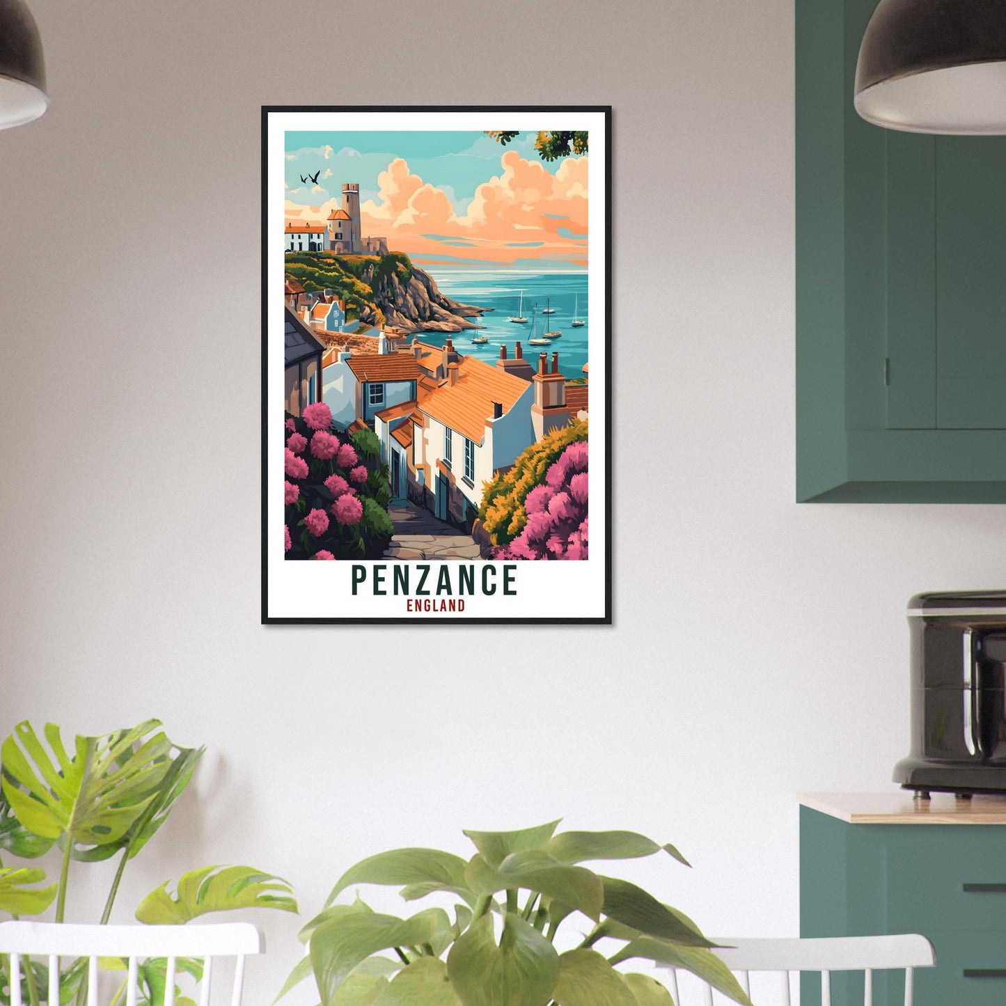 Penzance Cornwall Travel Print England Home Decor Penzance Wall Art Gift Wall Hanging Art Lover Penzance England Artwork Travel Poster Art
