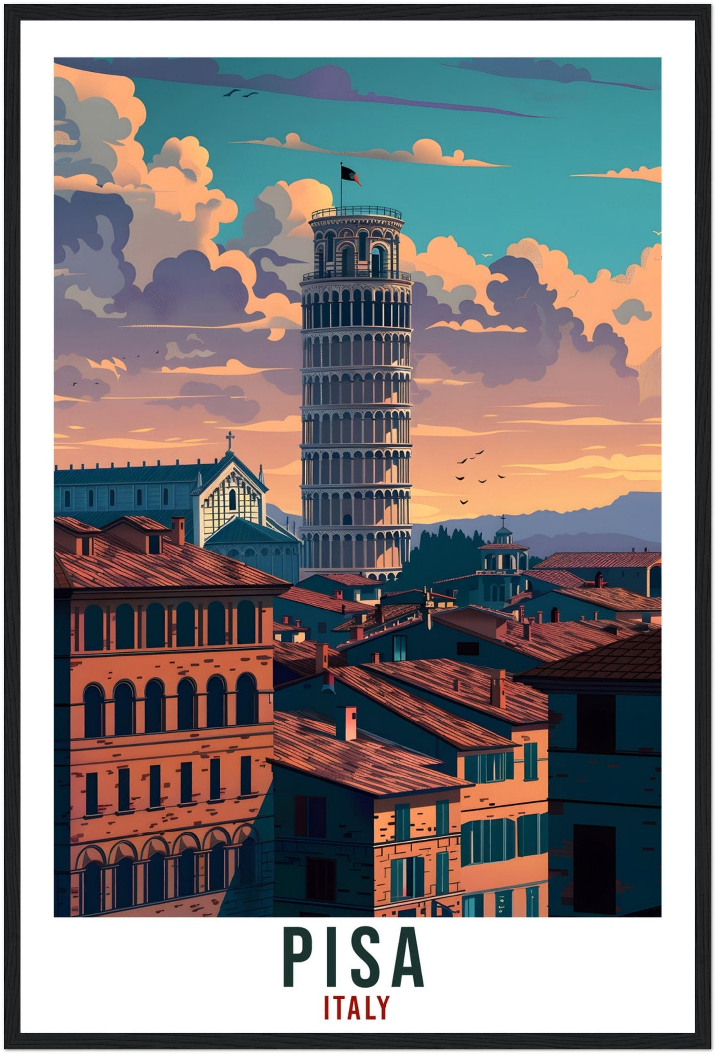 Pisa Travel Print Italy Wall Art Wall Hanging Home Living Décor Pisa Gift Art Lovers Gift Italy Artwork Gift Pisa Italian Travel Poster