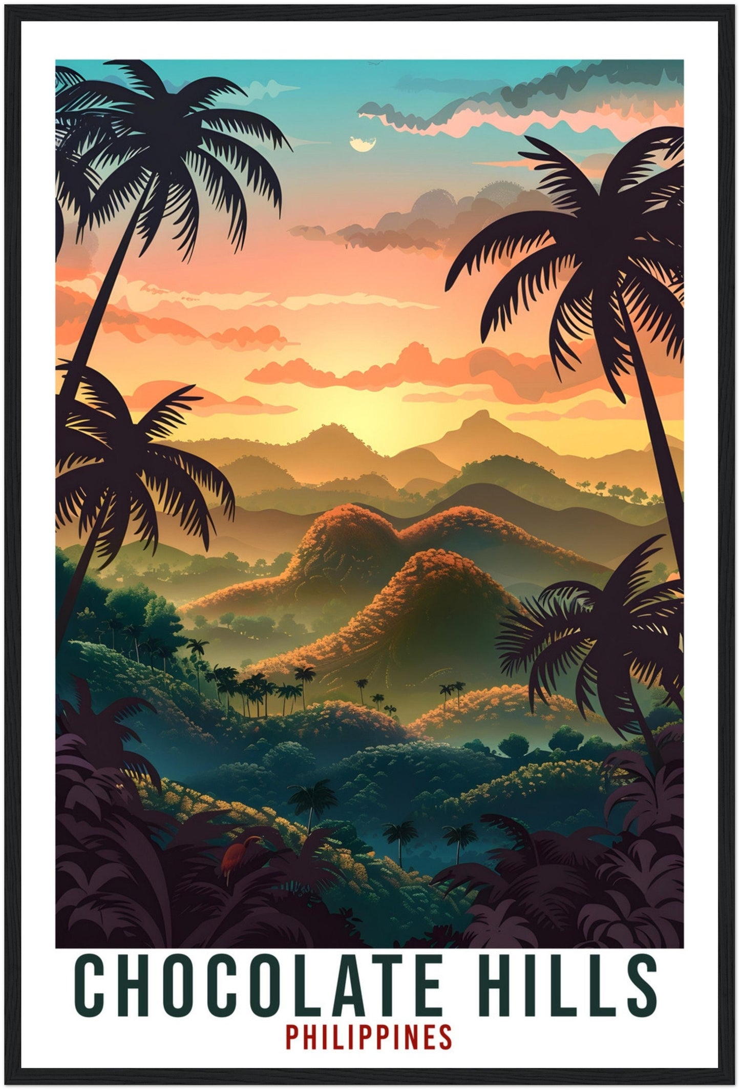 Chocolate Hills Philippines Travel Print Wall Art Wall Hanging Home Décor Chocolate Hills Artwork Travel Art Philippines Travel Poster