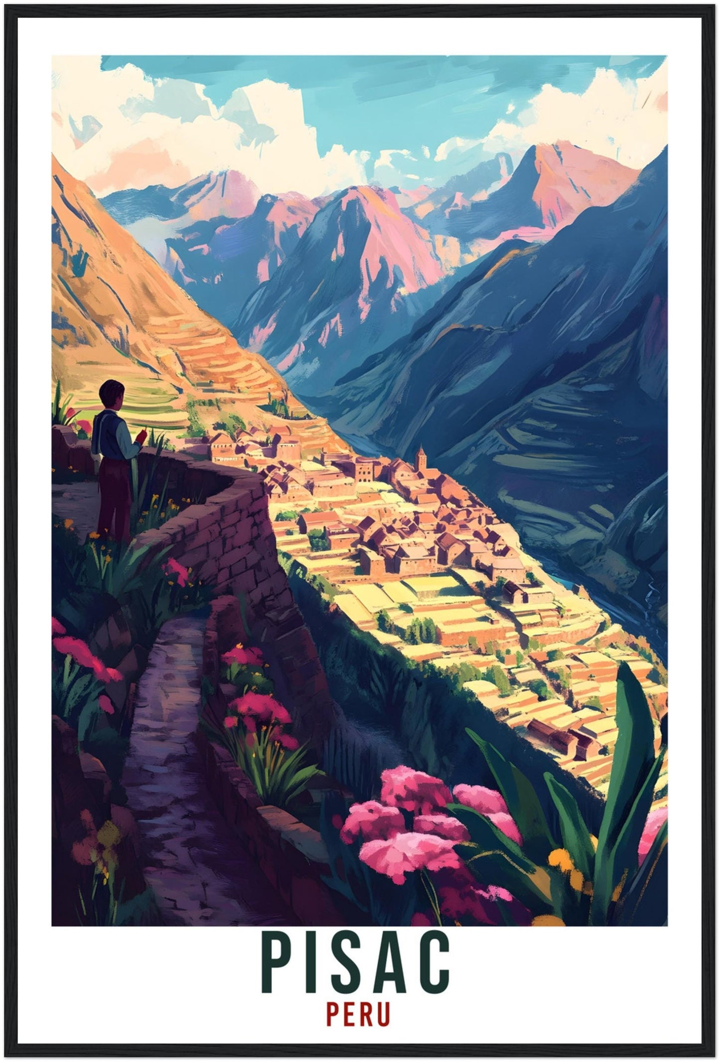 Pisac Travel Print Peru Home Decor Pisac Wall Art Gift Wall Hanging Art Lover Pisac Peruvian Artwork Travel Poster Travel Art Travel Gift