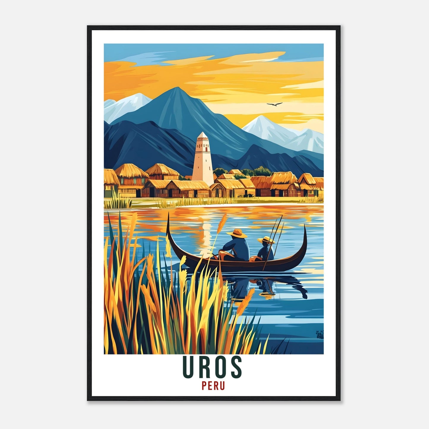 Uros Travel Print Peru Home Decor Uros Wall Art Gift Wall Hanging Art Lover Uros Peruvian Artwork Travel Poster Peru Uros Island Travel Art