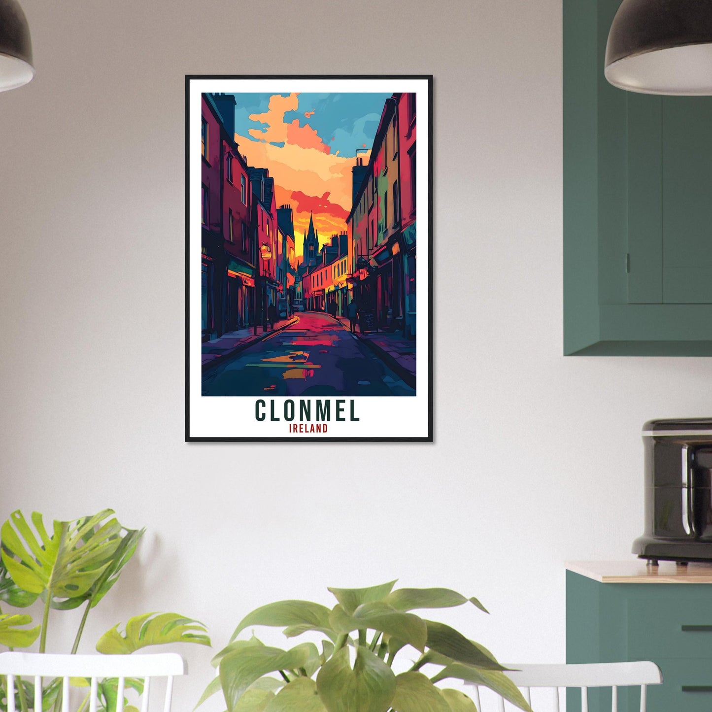 Clonmel Travel Print Ireland Home Decor Clonmel Wall Art Gift Wall Hanging Art Lover Clonmel Irish Artwork Travel Poster Ireland Travel Art
