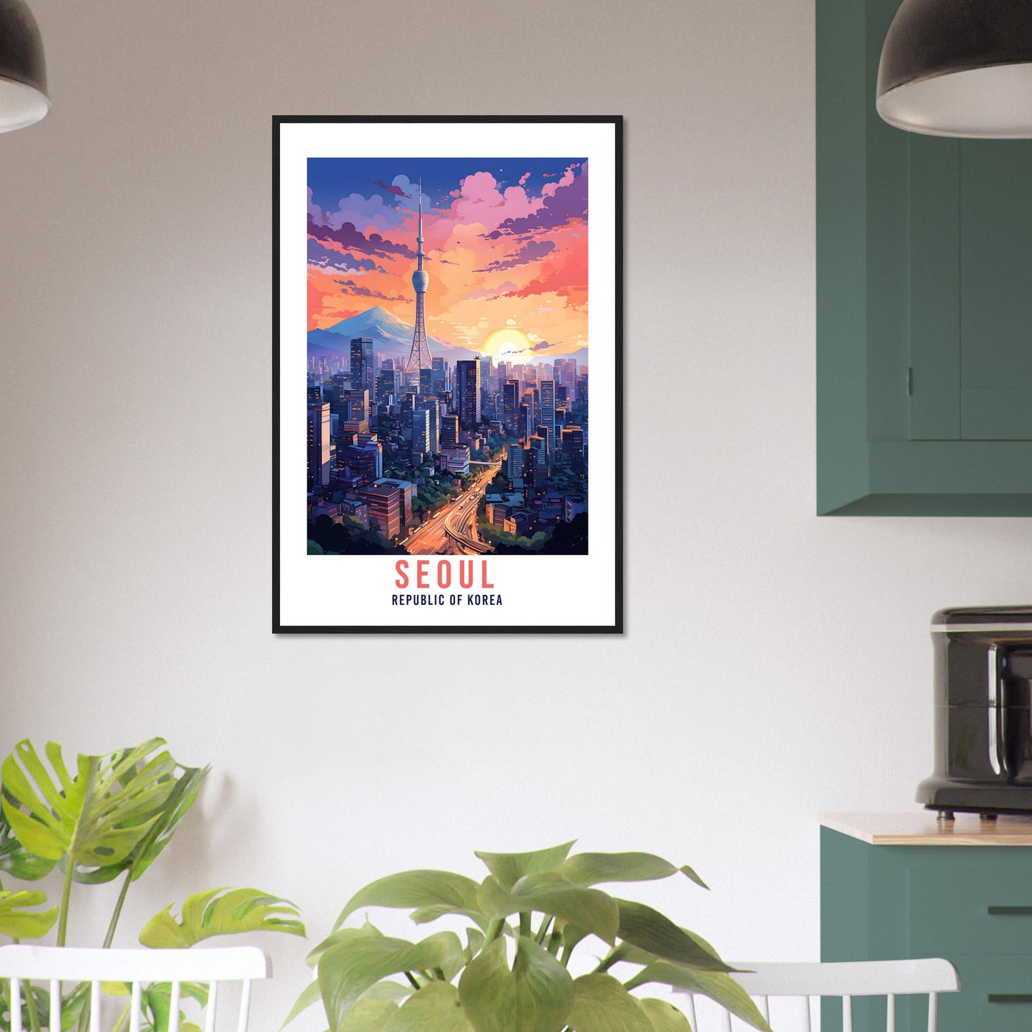 Seoul Travel Poster Artwork Republic Of Korea Wall Art Seoul Wall Hanging South Korea Gift Holiday Print Vacation Print Seoul Travel Gift
