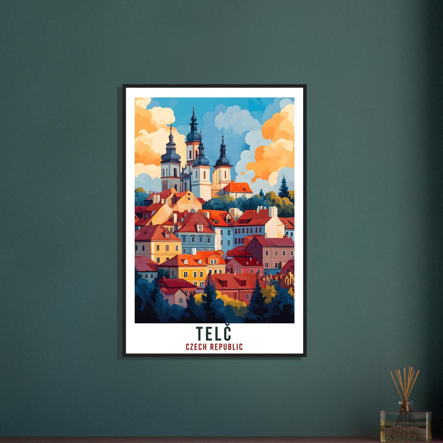 Telč Travel Print Czechia Home Decor Telč Wall Art Gift Wall Hanging Art Lover Telč Czech Republic Artwork Travel Poster Travel Artwork