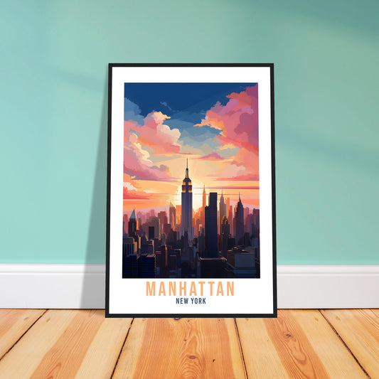 Manhattan New York Travel Print Wall Art Manhattan Wall Hanging Manhattan Gift Art Lovers New York Art Lover Home Décor New York Art Print