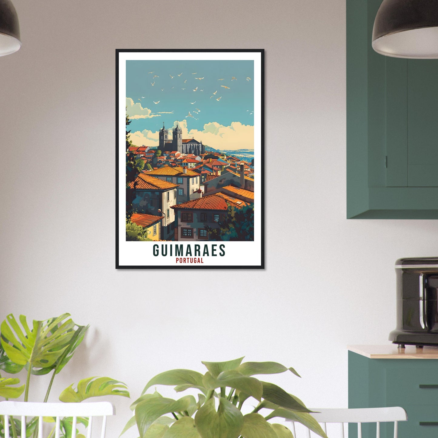 Guimaraes Travel Print Portugal Wall Art Wall Hanging Home Décor Guimaraes Gift Portugal Landmark Artwork Gift Guimaraes City Travel Poster