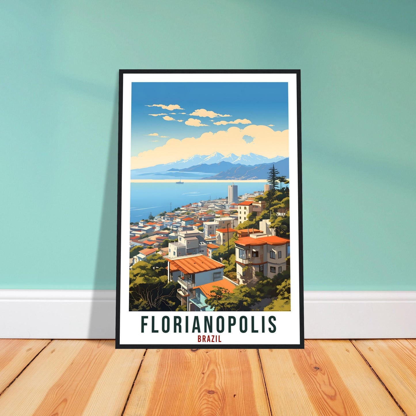 Florianopolis Travel Print Wall Art Florianopolis Brazil Wall Hanging Artwork Art Gifts Florianopolis Travel Poster Brazil City Art Lovers