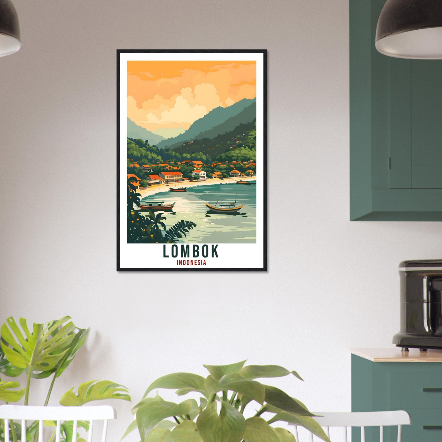 Lombok Travel Print Bali Wall Art Indonesia Wall Hanging Home Décor Lombok Gift Landmark Artwork Travel Art Indonesia Lombok Travel Poster