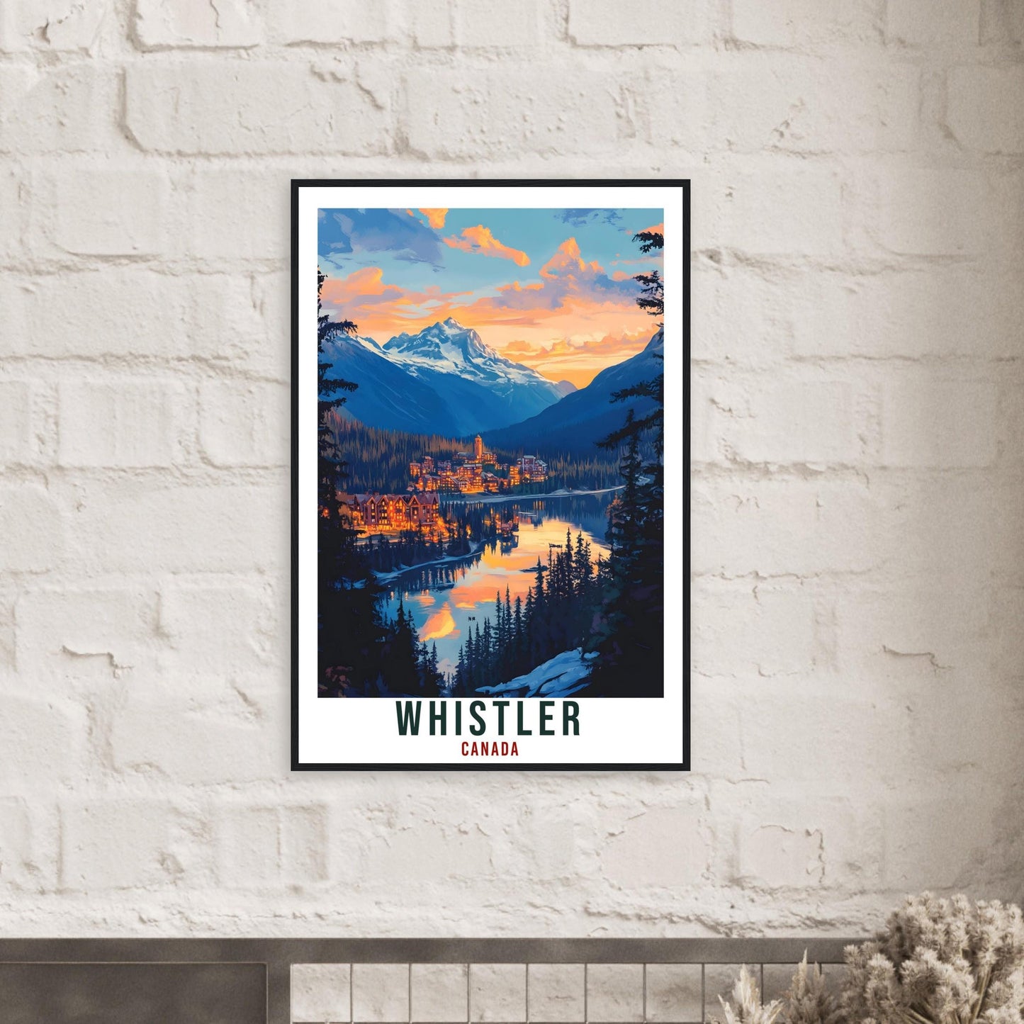 Whistler Travel Print Canada Home Decor Whistler Wall Art Wall Hanging Art Lover Whistler Canadian Artwork Travel Poster British Columbia