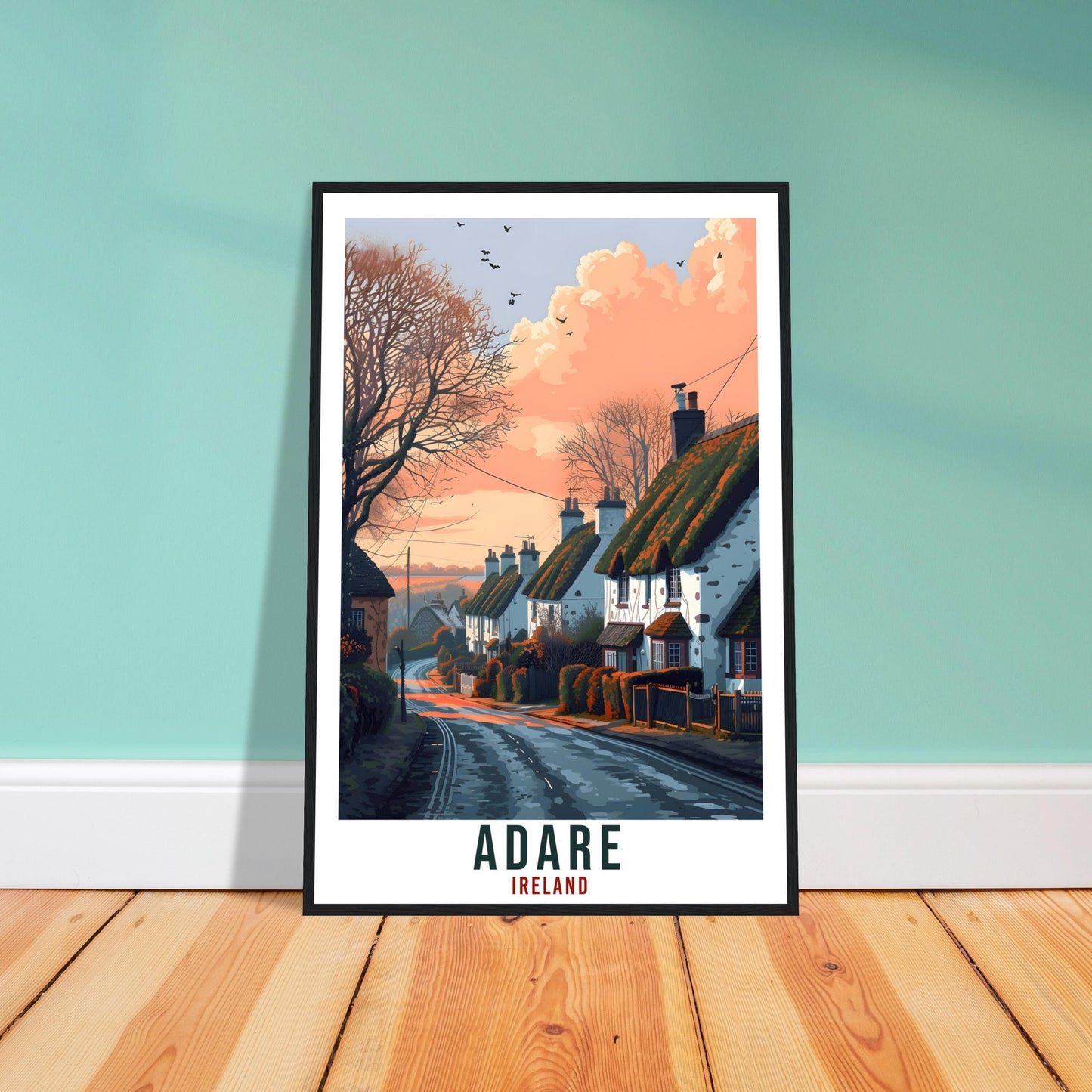 Adare Travel Print Ireland Home Decoration Adare Irish Town Wall Art Gift Wall Hanging Art Lover Irish Artwork Ireland Adare Travel Poster