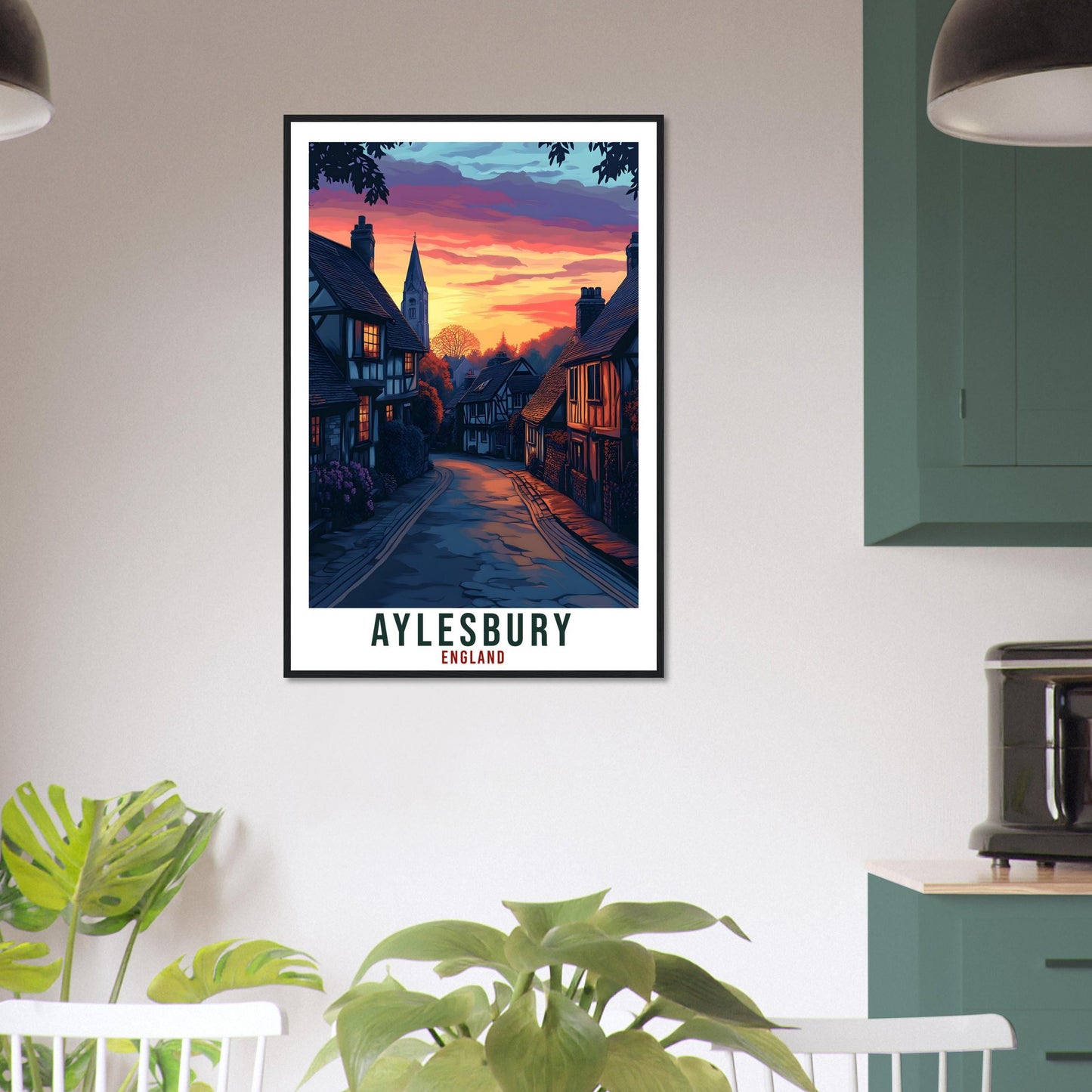 Aylesbury Travel Print England Decor Aylesbury Wall Art Gift Wall Hanging Art Lover Aylesbury England Artwork Travel Poster UK Travel Art
