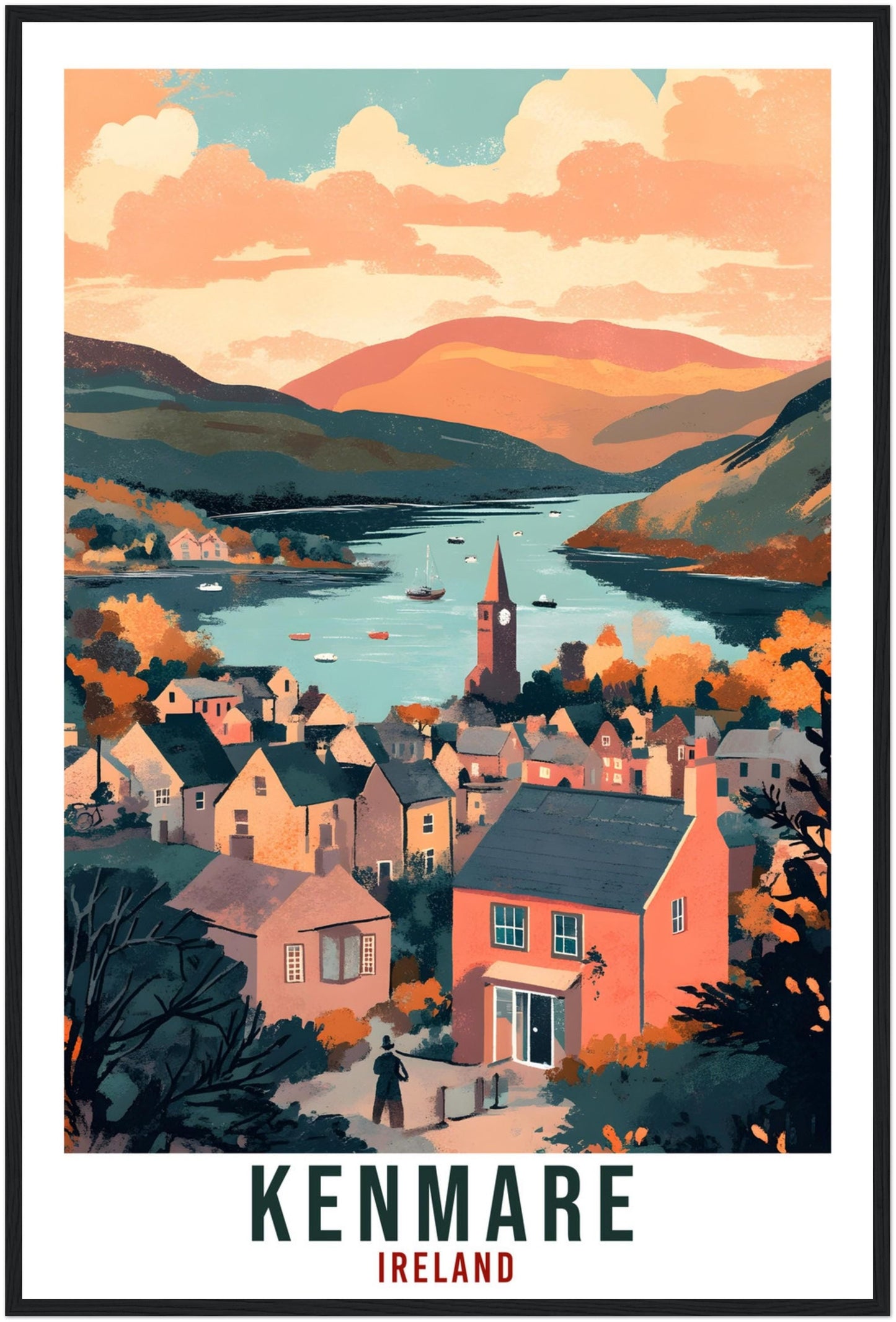 Kenmare Travel Print Ireland Home Decor Kenmare Wall Art Gift Wall Hanging Art Lover Kenmare Irish Artwork Travel Poster Ireland Travel Art