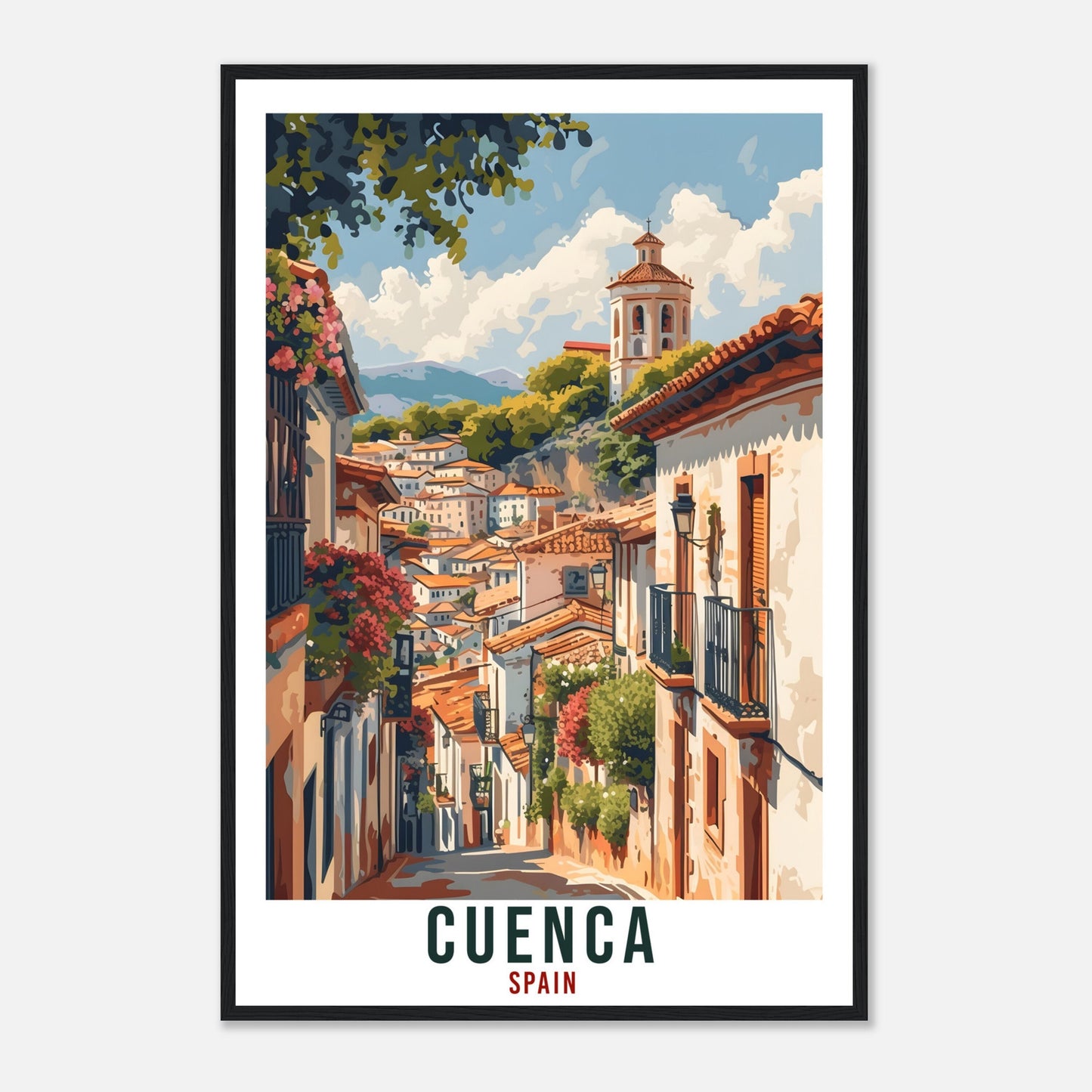 Cuenca Travel Print Spain Home Decoration Spanish City Wall Art Gift Wall Hanging Art Lover Cuenca Spain Artwork Cuenca Travel Poster
