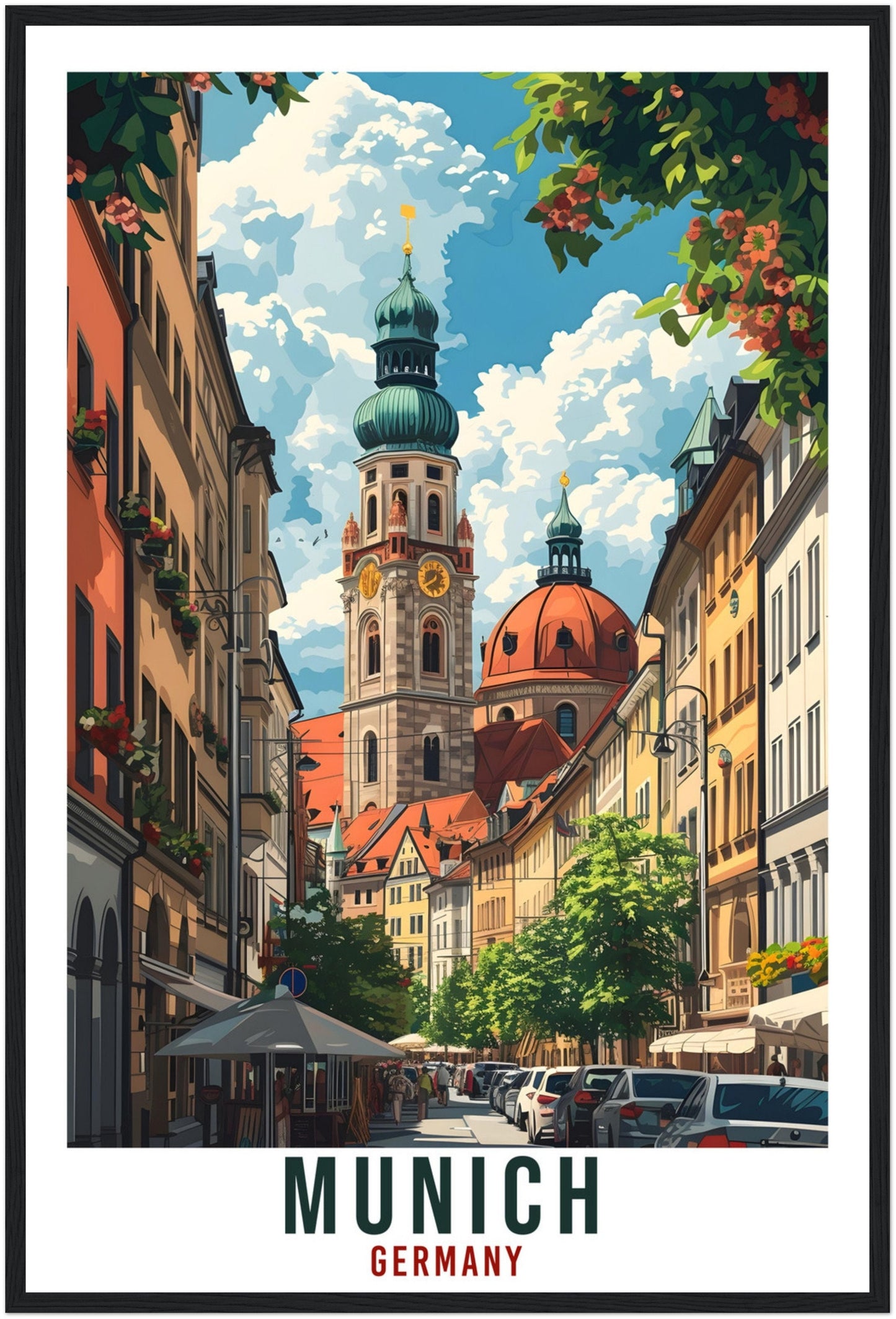 Munich Travel Print Germany Home Decoration Munich German City Wall Art Gift Wall Hanging Art Lover Germany Artwork Munich Travel Poster