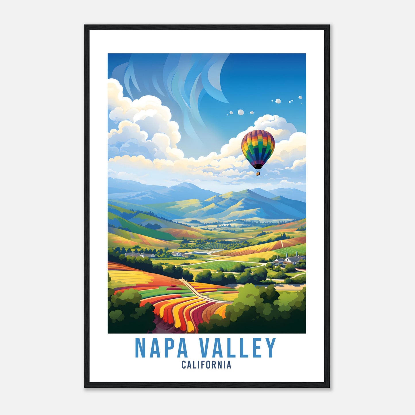 Napa Valley Vineyards Travel Print Napa Valley Wall Art Wall Hanging Napa Valley Gift Travel Poster California Art Lover Gift Napa Valley