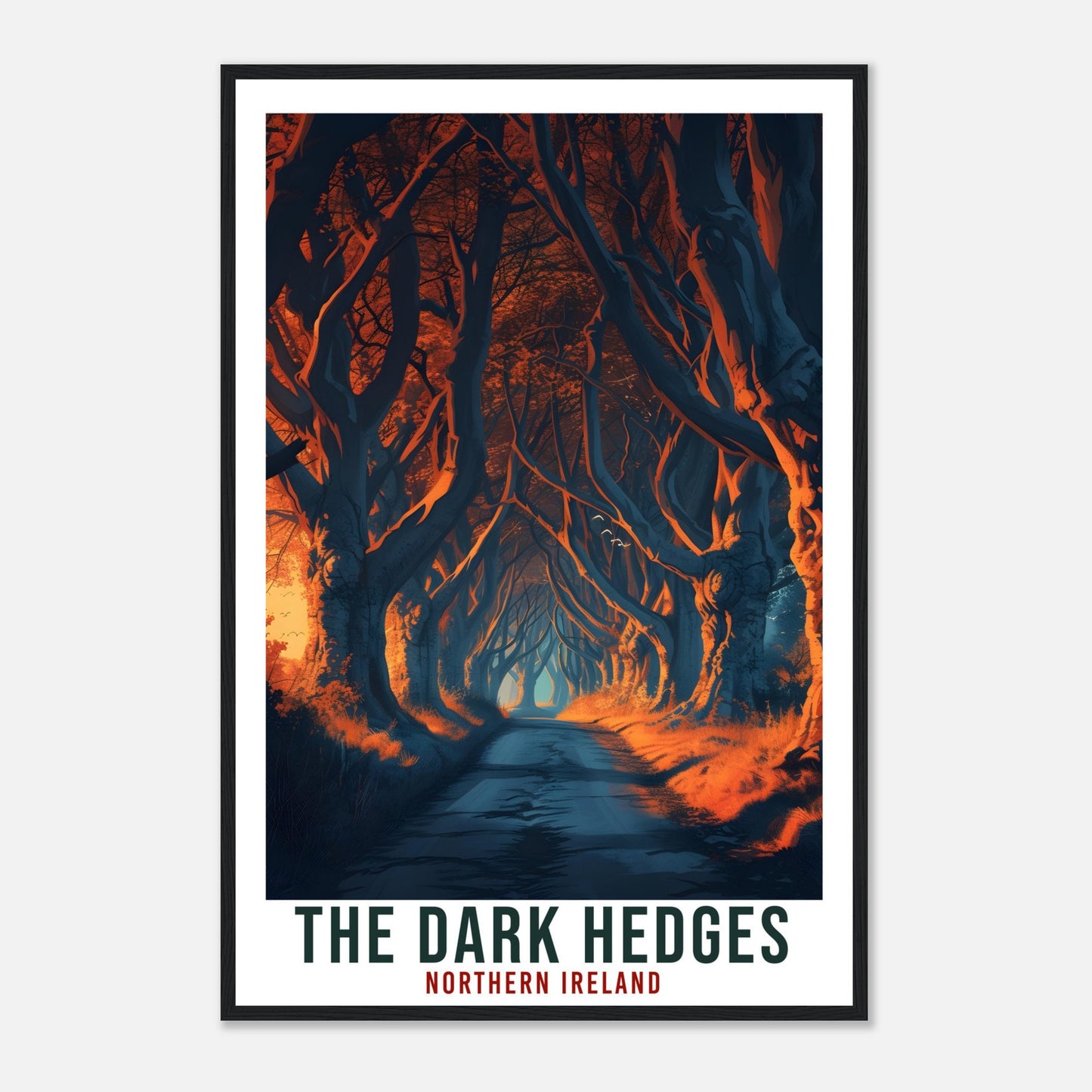 The Dark Hedges Travel Print Northern Ireland Coast Home Decoration Wall Art Gift Wall Hanging Art Lover Irish Artwork Ireland Travel Poster