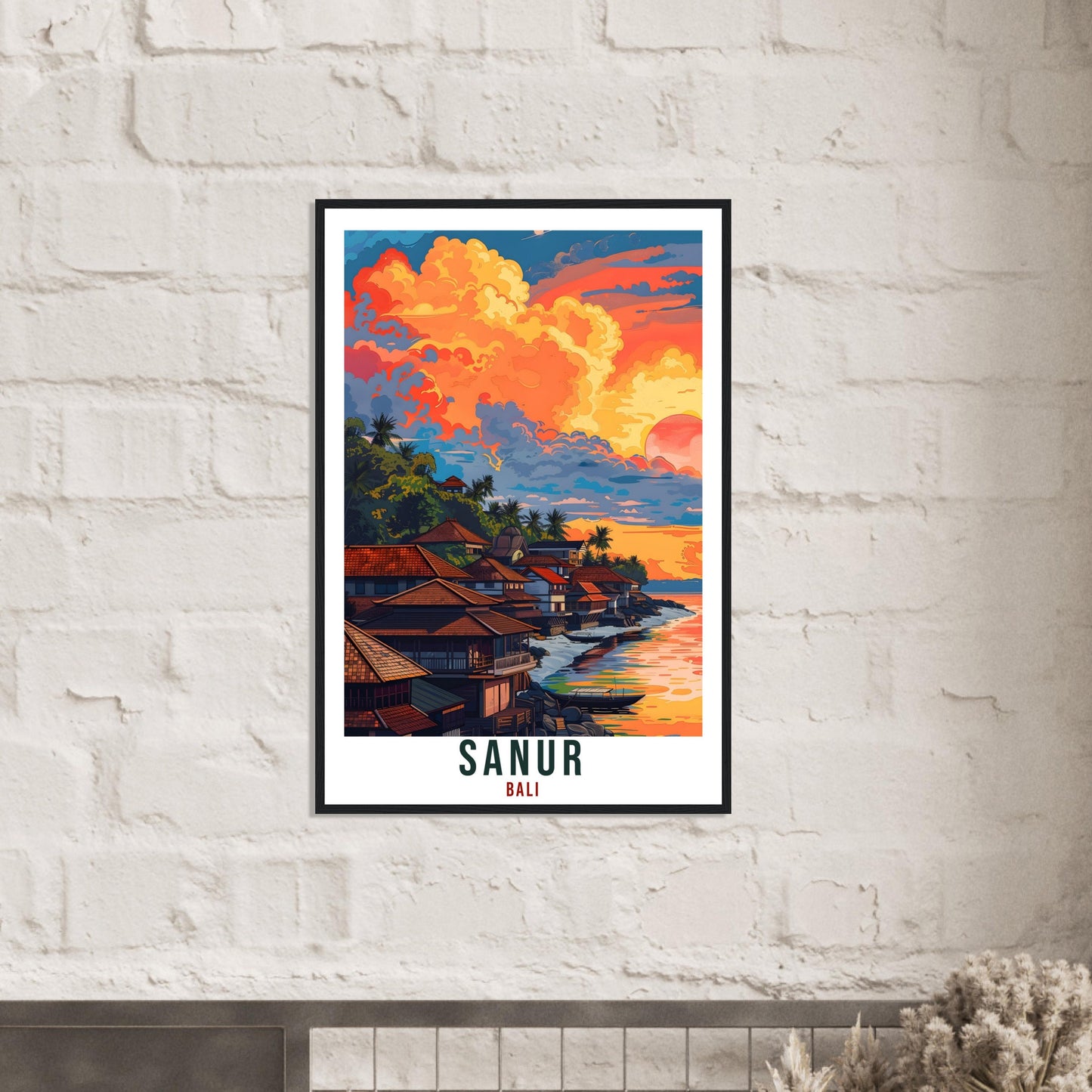 Sanur Bali Travel Print Bali Wall Art Indonesia Wall Hanging Home Décor Sanur Gift Landmark Artwork Travel Art Indonesia Sanur Travel Poster