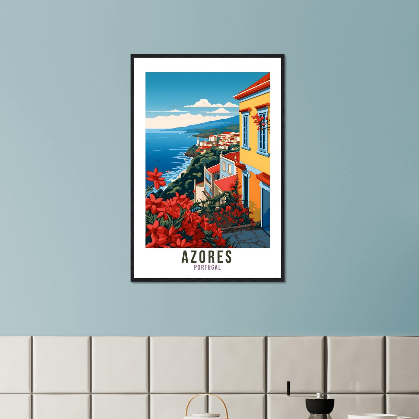 Azores Travel Print Wall Art Azores Wall Hanging Portugal Gift Azores Wall Art Print Art Print Azores Travel Gift Azores Travel Poster