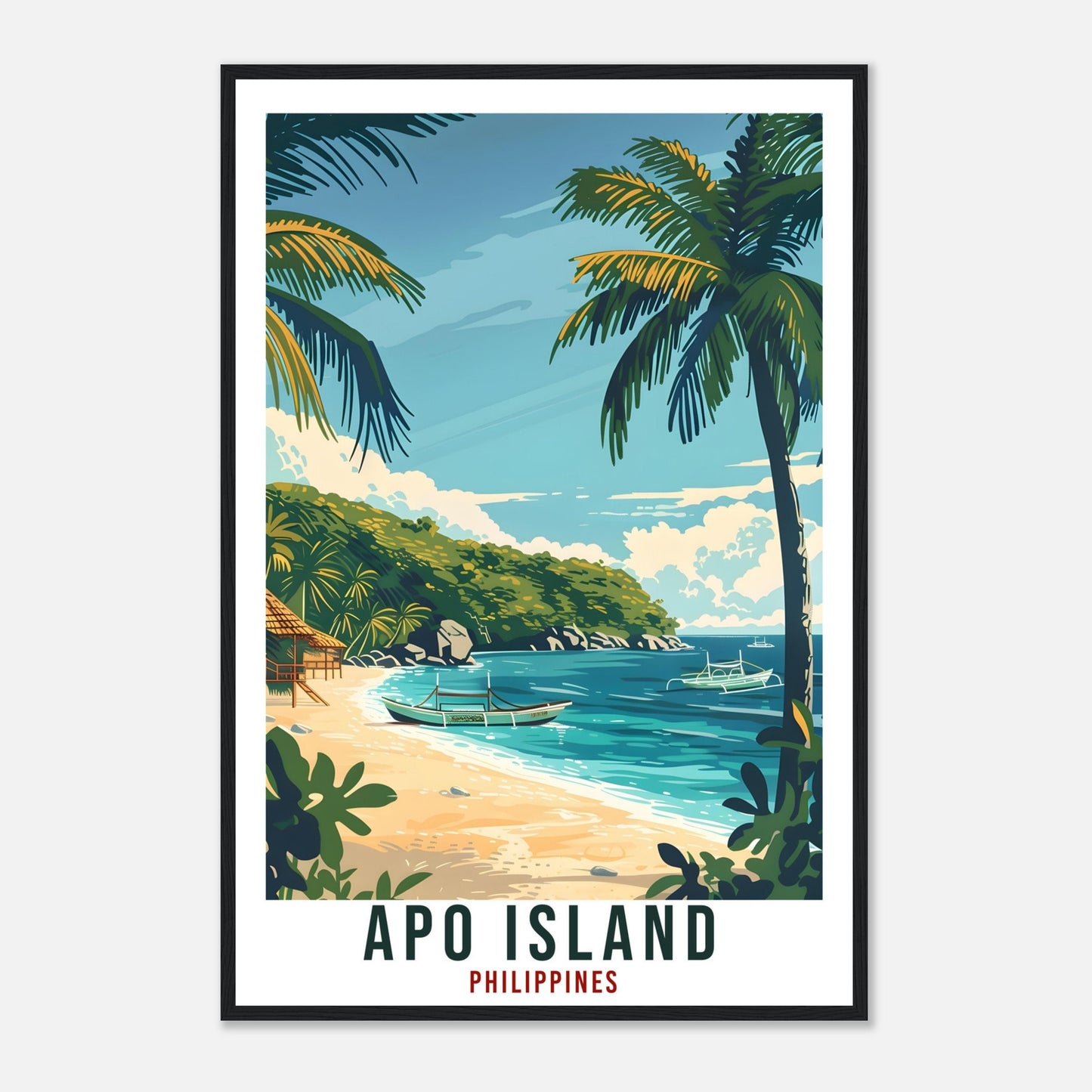 Apo Island Philippines Travel Print Wall Art Wall Hanging Home Décor Apo Island Gift Wall Artwork Travel Art Philippines Beach Travel Poster