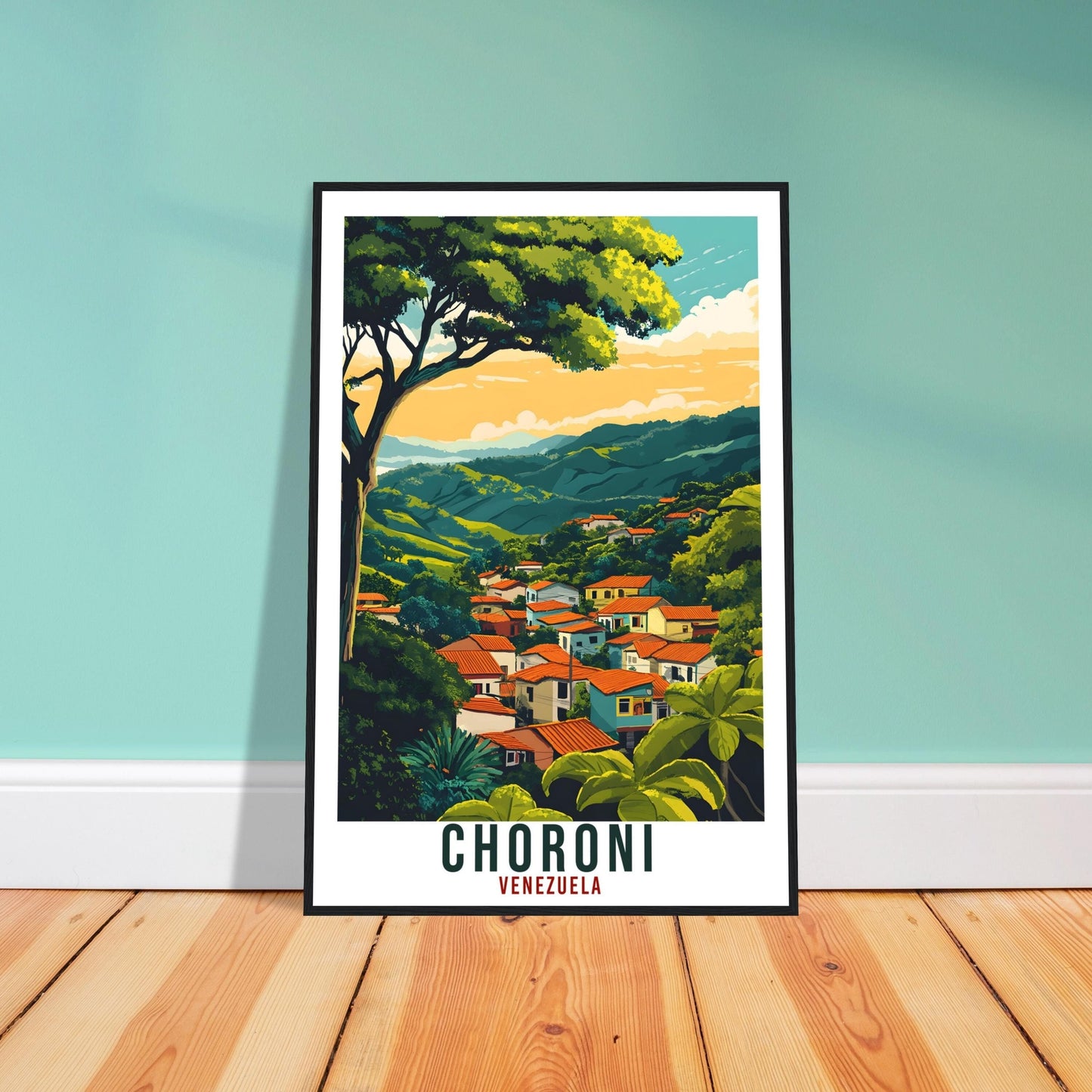 Choroni Travel Print Venezuela Home Decor Choroni Wall Art Gift Wall Hanging Art Lover Choroni Venezuelan Artwork Travel Poster Travel Art