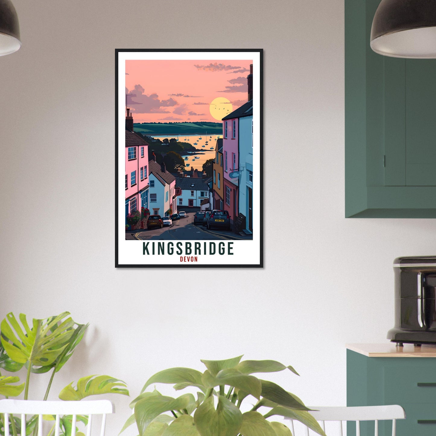 Kingsbridge Travel Print Devon Wall Art Home Decor Wall Hanging Travel Art Gift Devon Travel Poster England Landscape Artwork Art Lover Gift