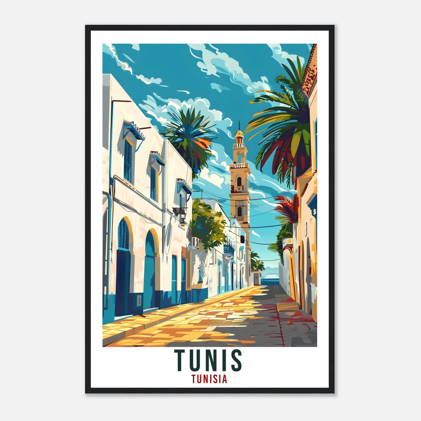 Tunis Tunisia Travel Print Tunis Wall Art Wall Hanging Home Décor Tunis Gift Art Lovers Tunisia Artwork Gift Print African Landmark Poster