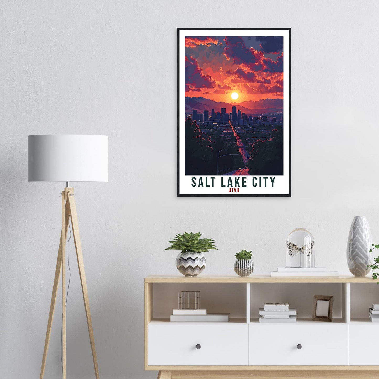 Salt Lake City Travel Print Utah Home Decoration USA City Wall Art Gift Wall Hanging Art Lover Utah Artwork Salt Lake City Travel Poster