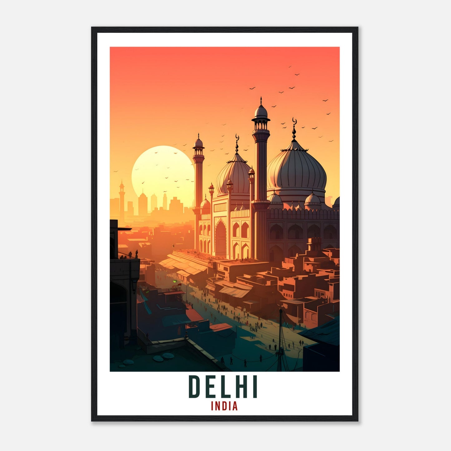 Delhi Travel Print India Home Decoration Wall Art Gift Wall Hanging Art Lover Indian Artwork India Delhi Travel Poster Cityscape Print