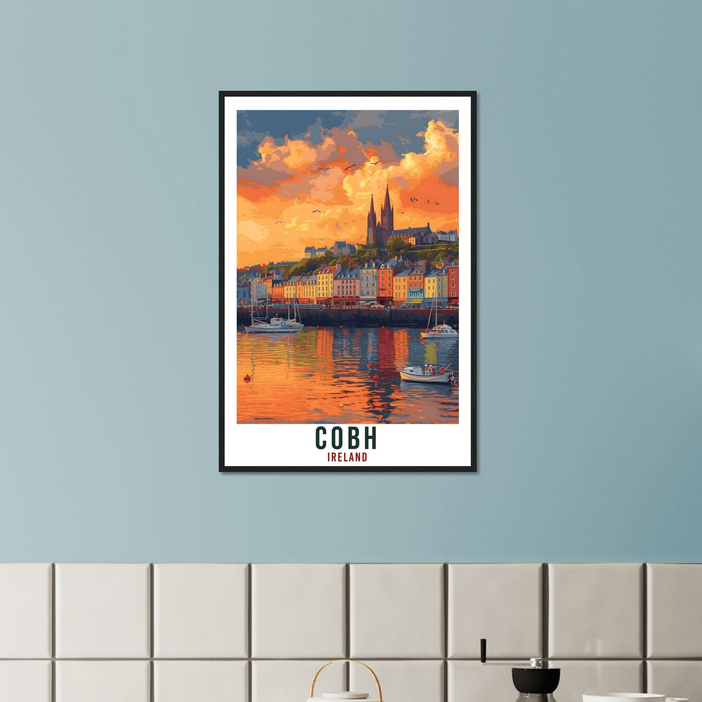 Cobh Travel Print Ireland Home Decoration Cobh Irish Town Wall Art Gift Wall Hanging Art Lover Irish Artwork Ireland Cobh Travel Poster