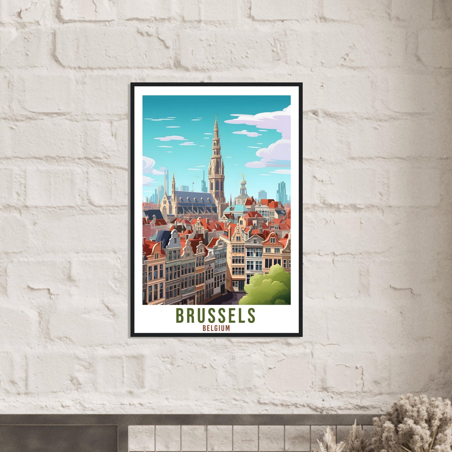 Brussels Travel Poster Wall Art Brussels Belgium Home Décor Artwork Wall Hanging Brussels Art Gifts Brussels Travel Print Belgian Art Lovers