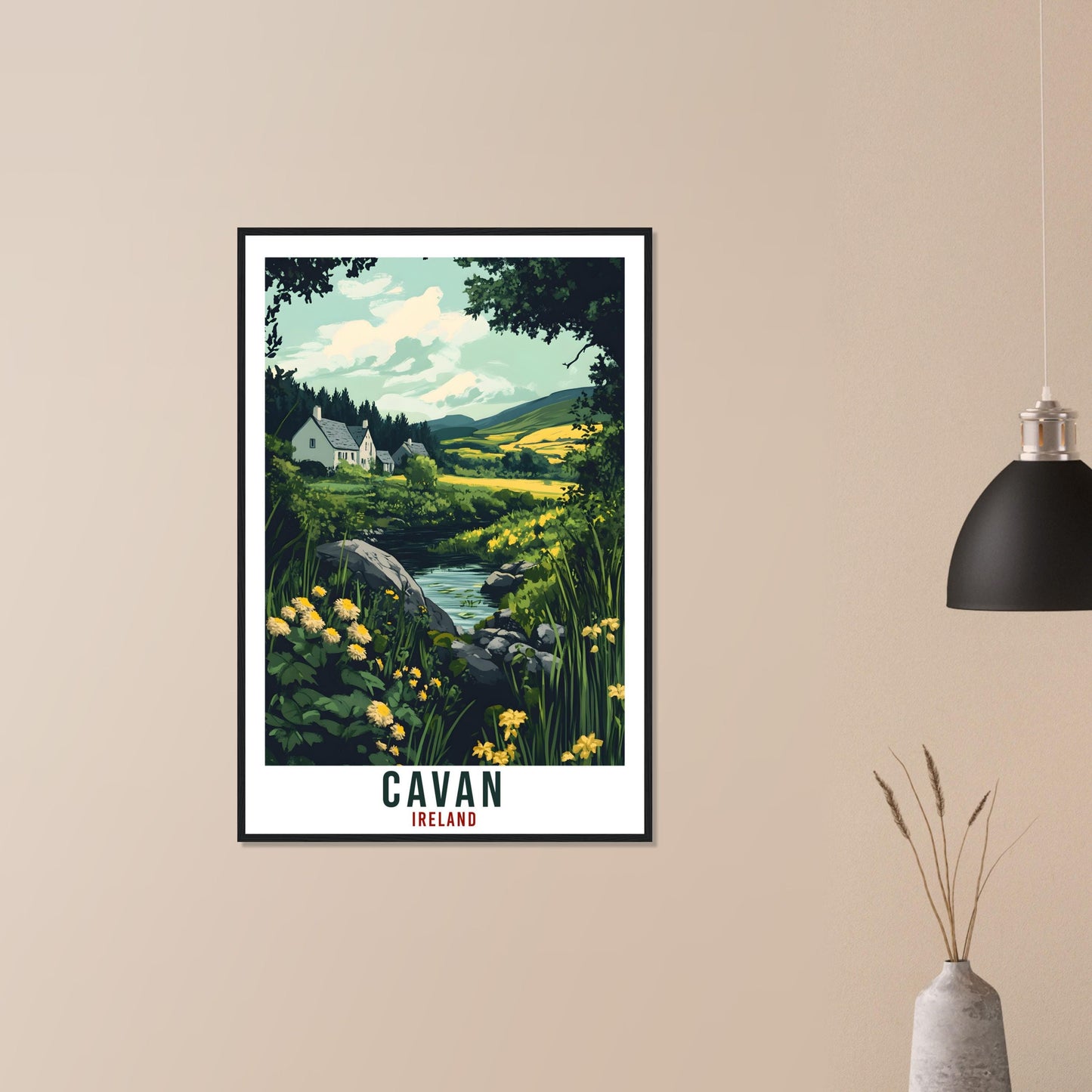 Cavan Travel Print Ireland Home Decor Cavan Wall Art Gift Wall Hanging Art Lover Cavan Irish Artwork Travel Poster Ireland Gift Travel Art