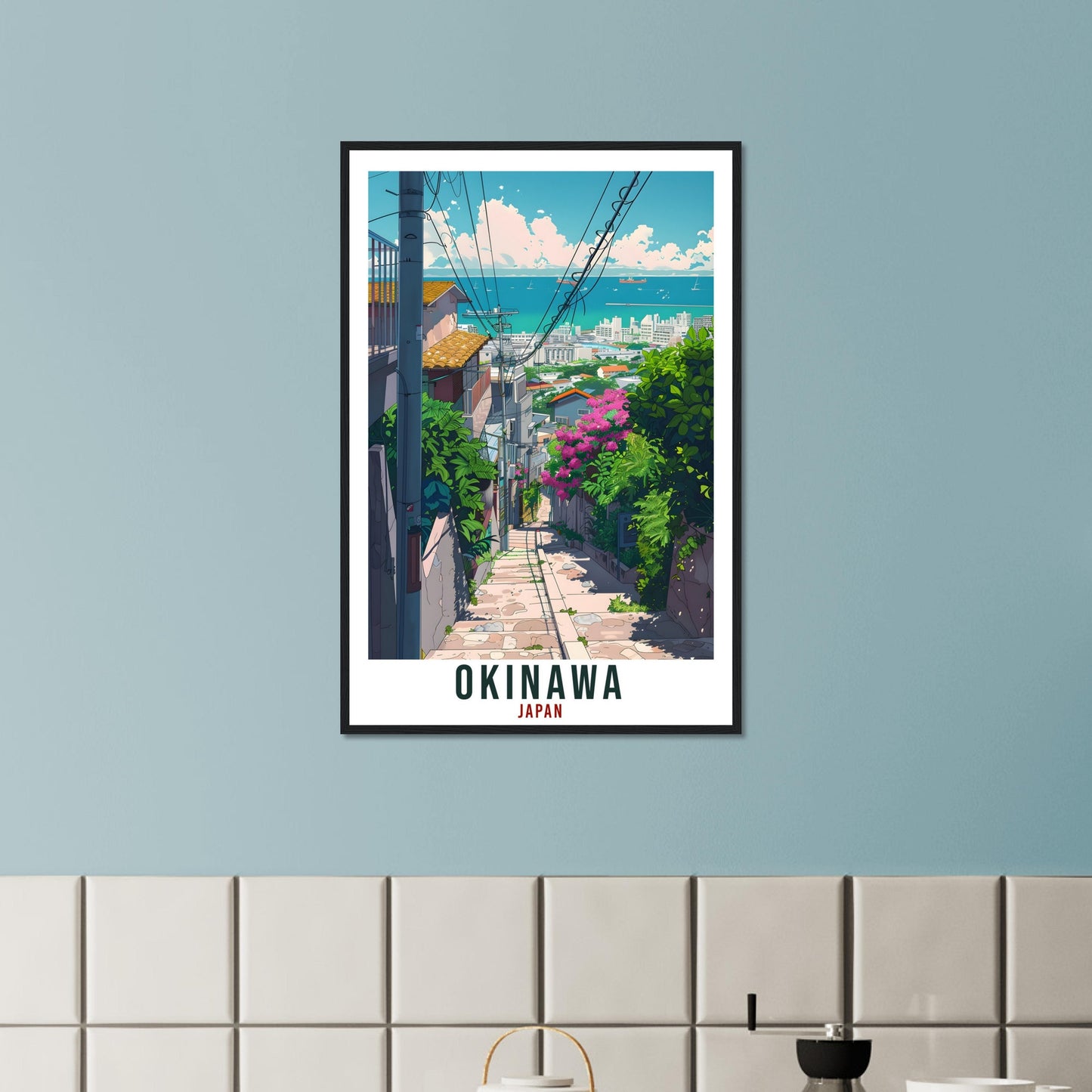 Okinawa Travel Print Japan Home Decoration Wall Art Gift Wall Hanging Art Lover Japanese Artwork Japan Okinawa Travel Poster City Print