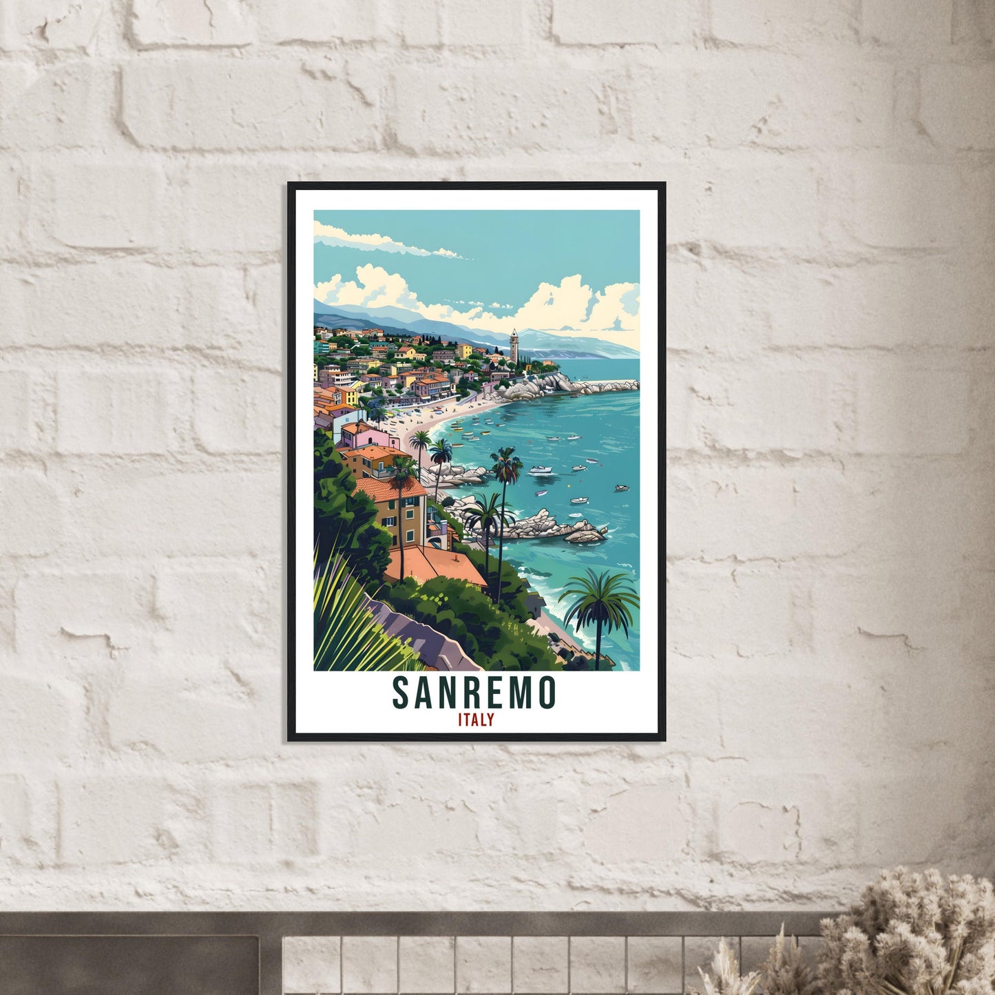 Sanremo Travel Print Italy Wall Art Wall Hanging Home Living Décor Sanremo Gift Art Lovers Gift Italy Artwork Gift Italian Travel Poster