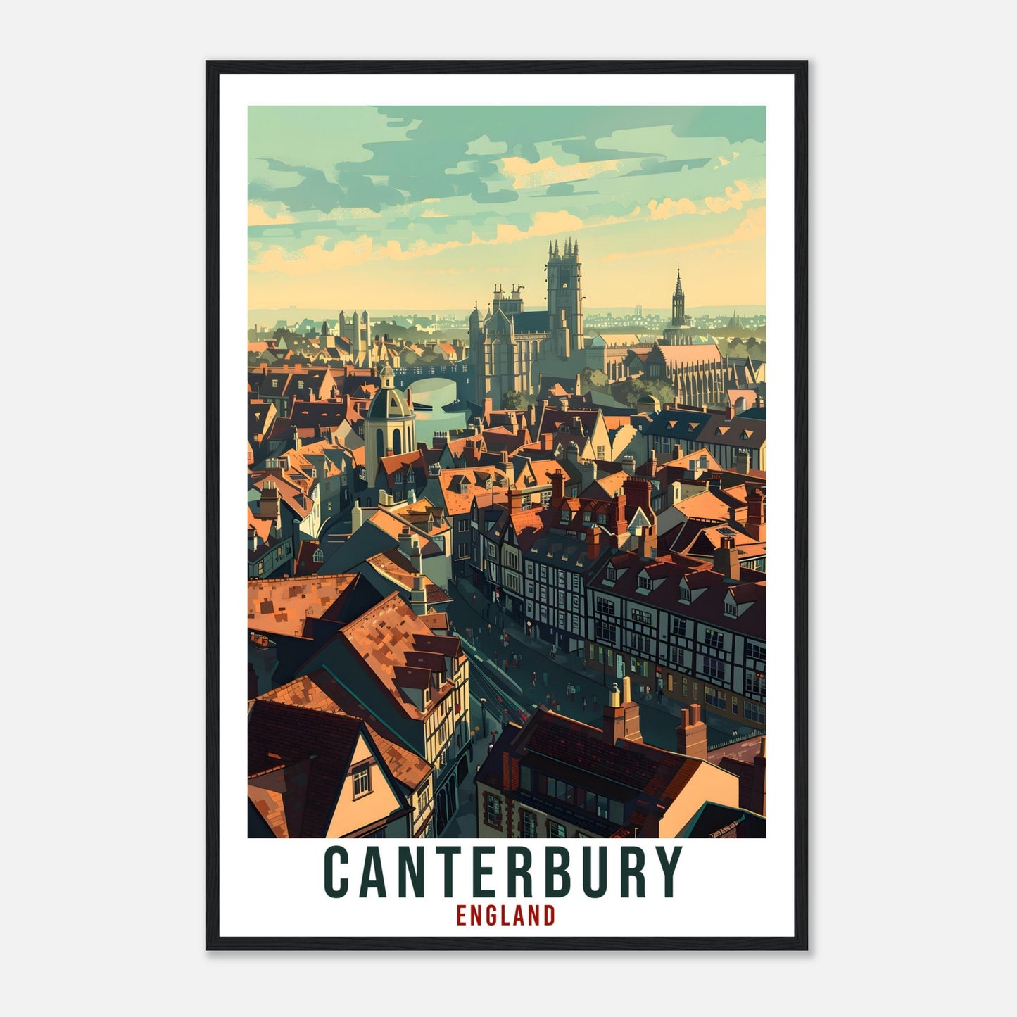 Canterbury Travel Print Wall Art Wall Hanging Home Living Décor Canterbury Gift Art Lovers Gift UK Artwork Gift Print England Travel Poster