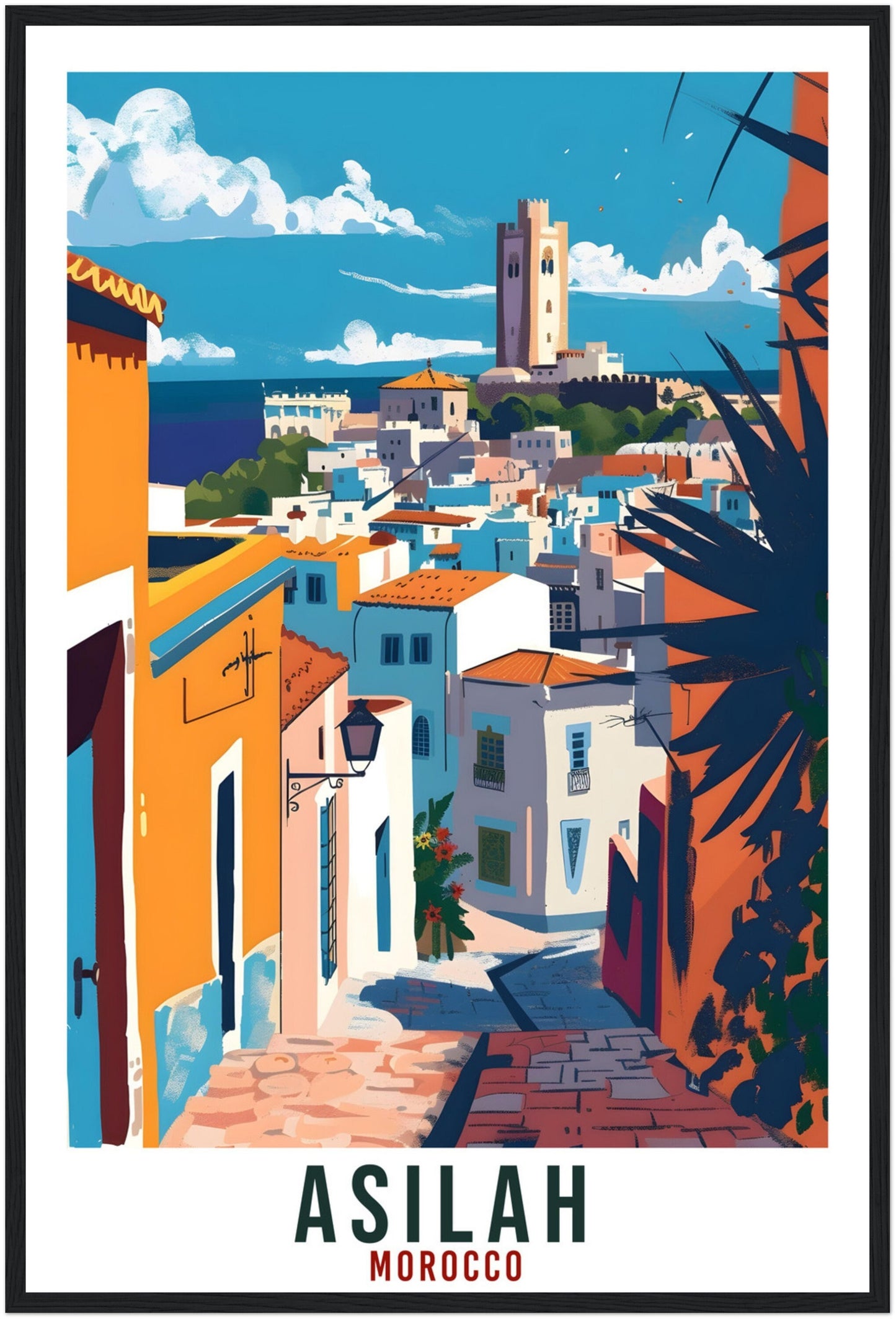 Asilah Morocco Travel Print Asilah Wall Art Wall Hanging Home Décor Asilah Gift Art Lovers Morocco Artwork Gift Print Africa Landmark Poster