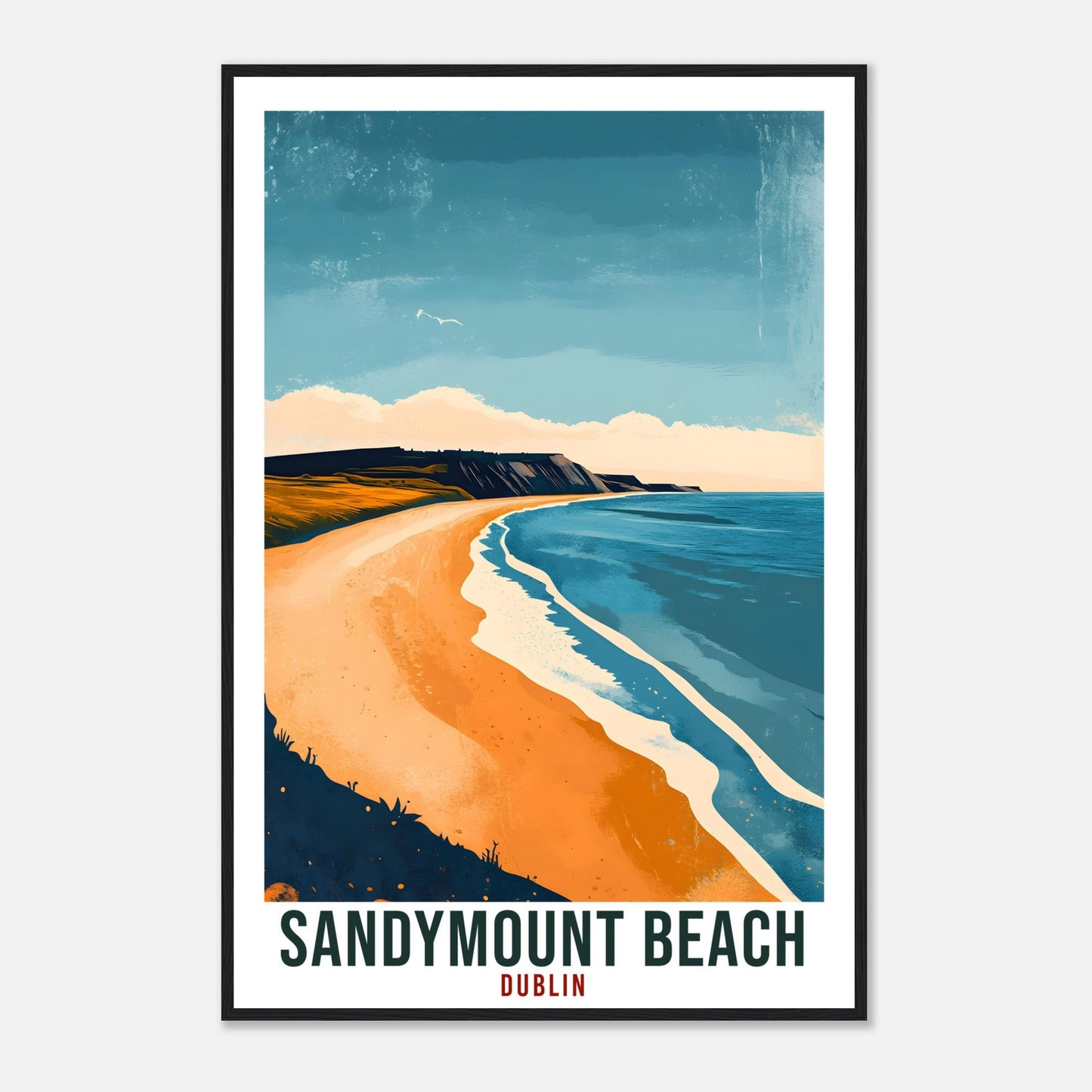 Sandymount Beach Dublin Travel Print Ireland Home Wall Art Gift Wall Hanging Art Gift Sandymount Dublin Artwork Travel Poster Ireland Travel