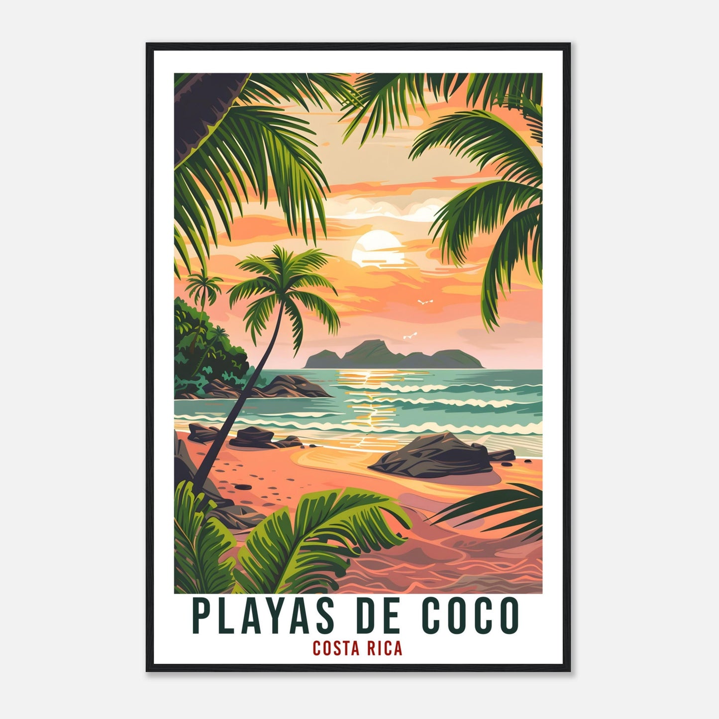 Playas De Coco Costa Rica Travel Print Wall Art Wall Hanging Home Décor Playas De Coco Gift Artwork Travel Art Costa Rica City Travel Poster