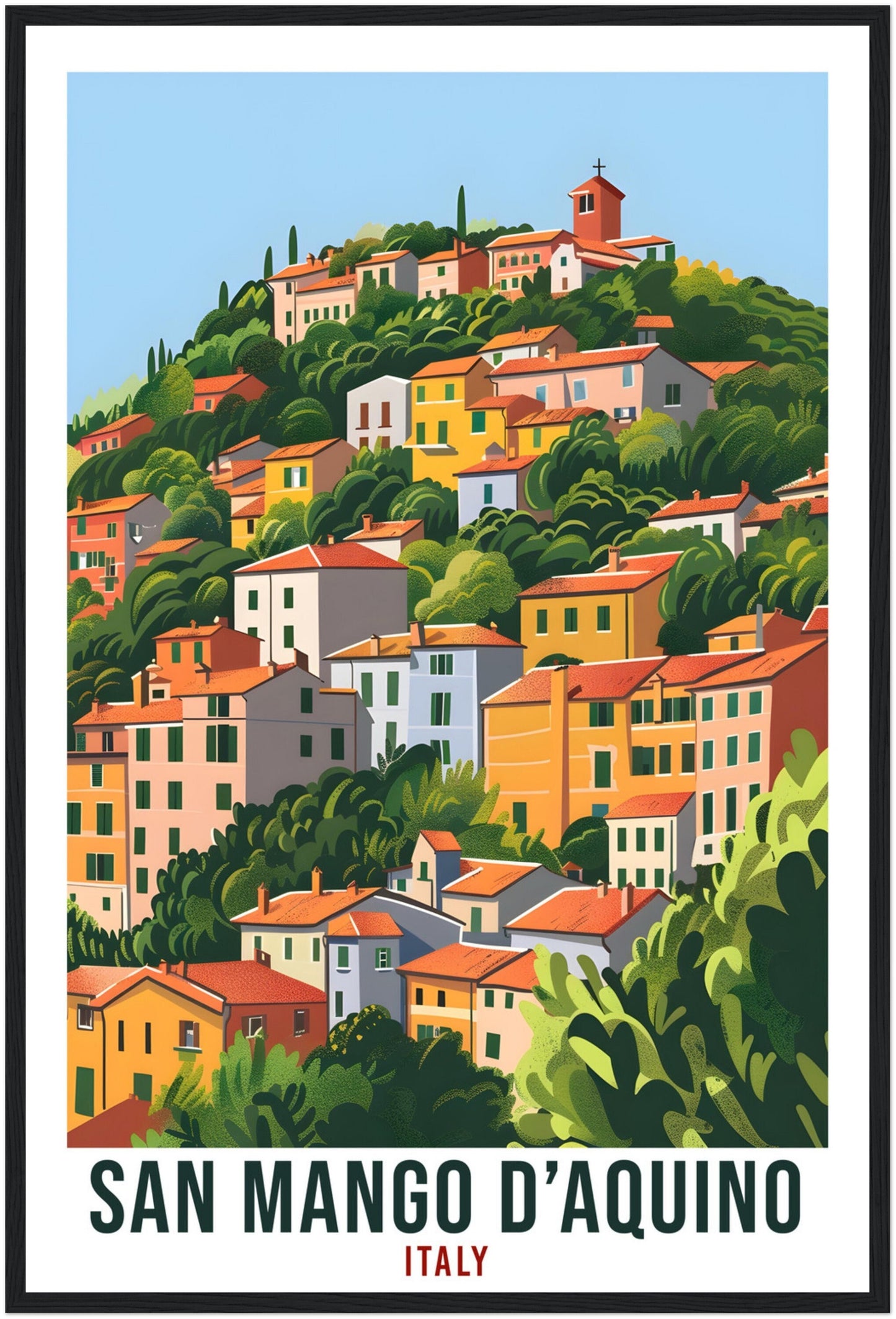 San Mango d'Aquino Italy Travel Print Italy Wall Art Wall Hanging Home Décor Gift Italy Landmark Artwork Travel Gift Italian Travel Poster