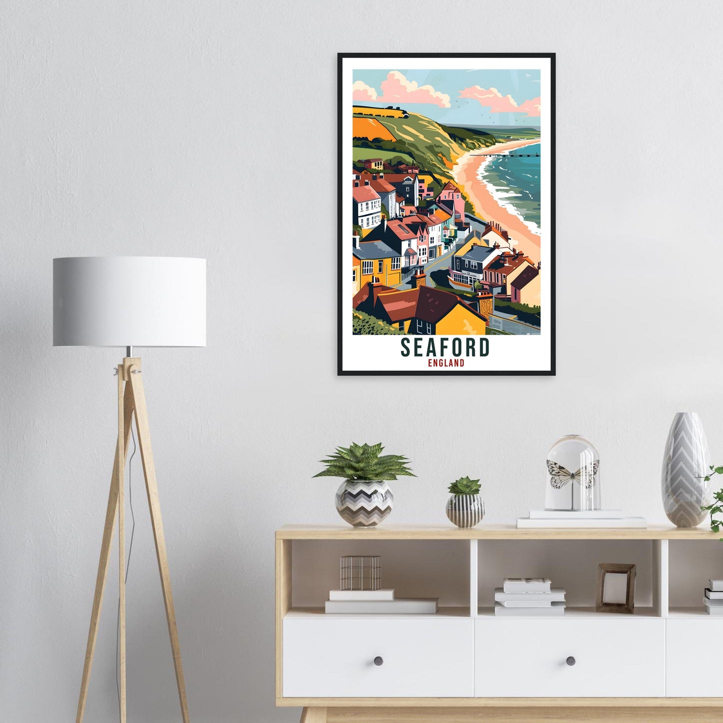 Seaford Travel Print Wall Art Seaford Wall Hanging Home Living Décor Seaford Gift Art Lovers UK Artwork Gift Print England Travel Poster