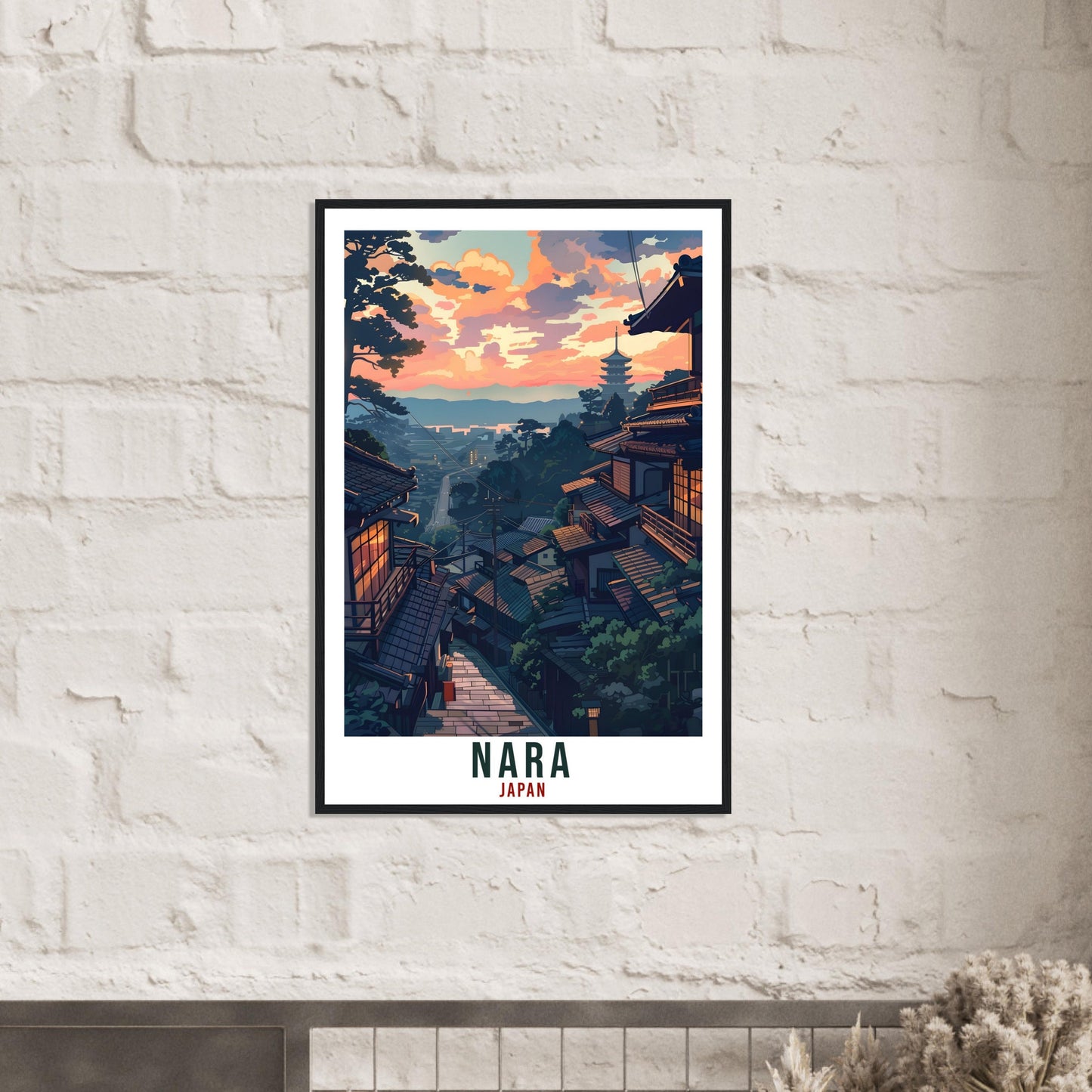 Nara Travel Print Japan Home Decoration Wall Art Gift Wall Hanging Art Lover Nara Japanese Artwork Japan Nara Travel Poster Cityscape Print